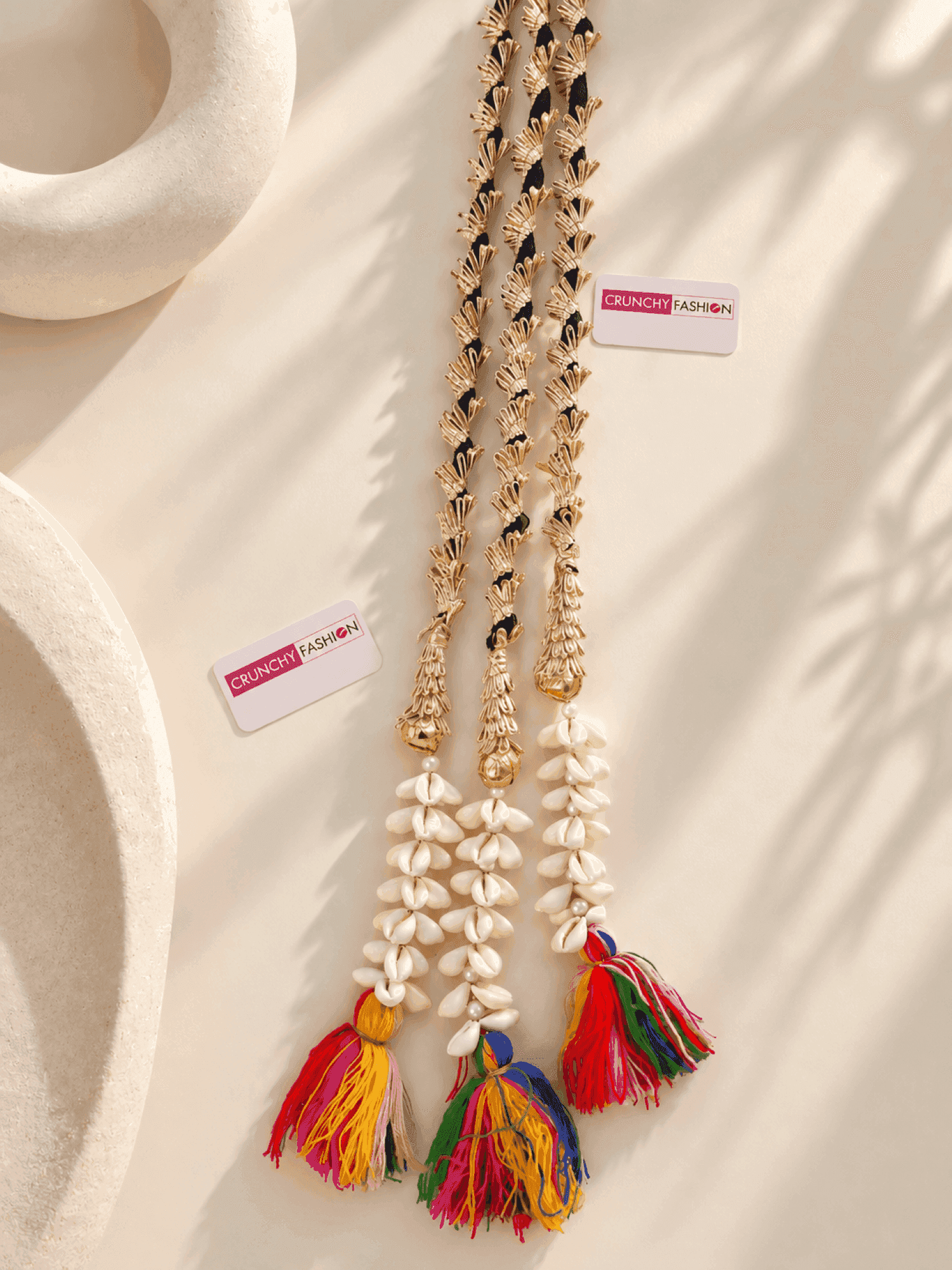 Traditional Multicolor Cowrie Shell Tassel Paranda