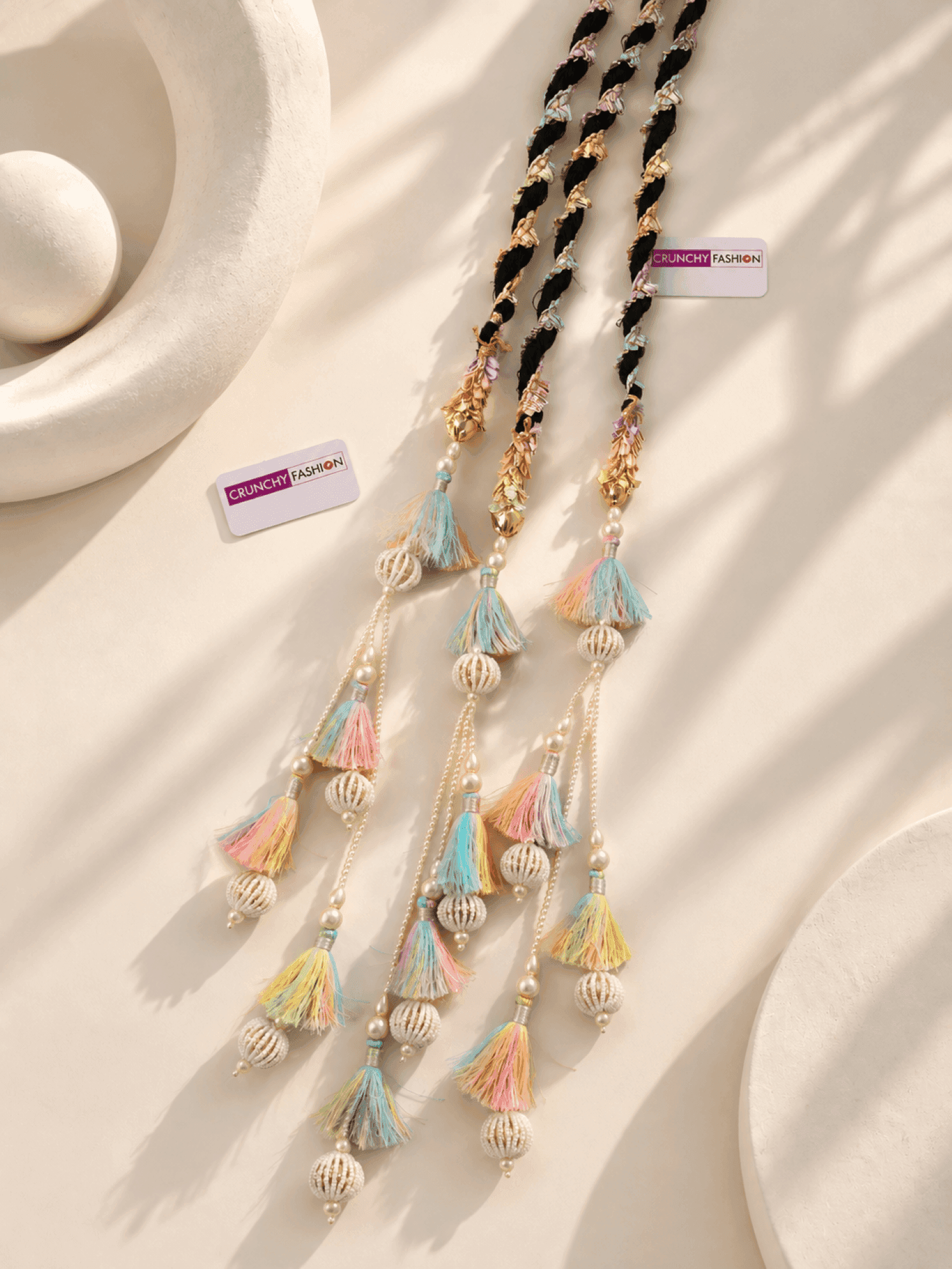 Ruhani Sea Shell Long Tassel Hair Accessory