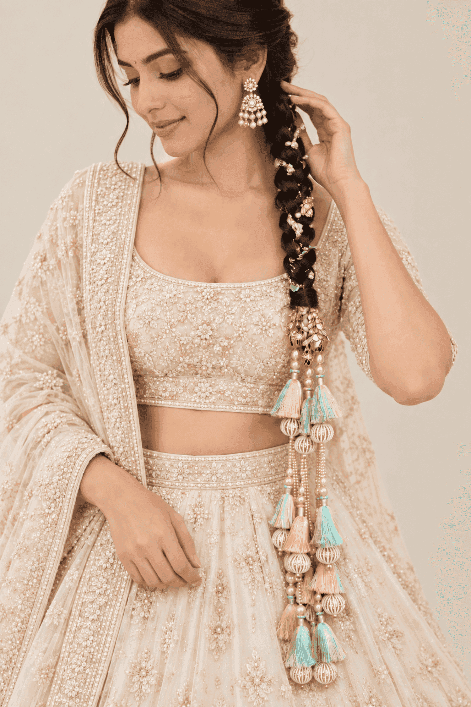 Ruhani Sea Shell Long Tassel Hair Accessory