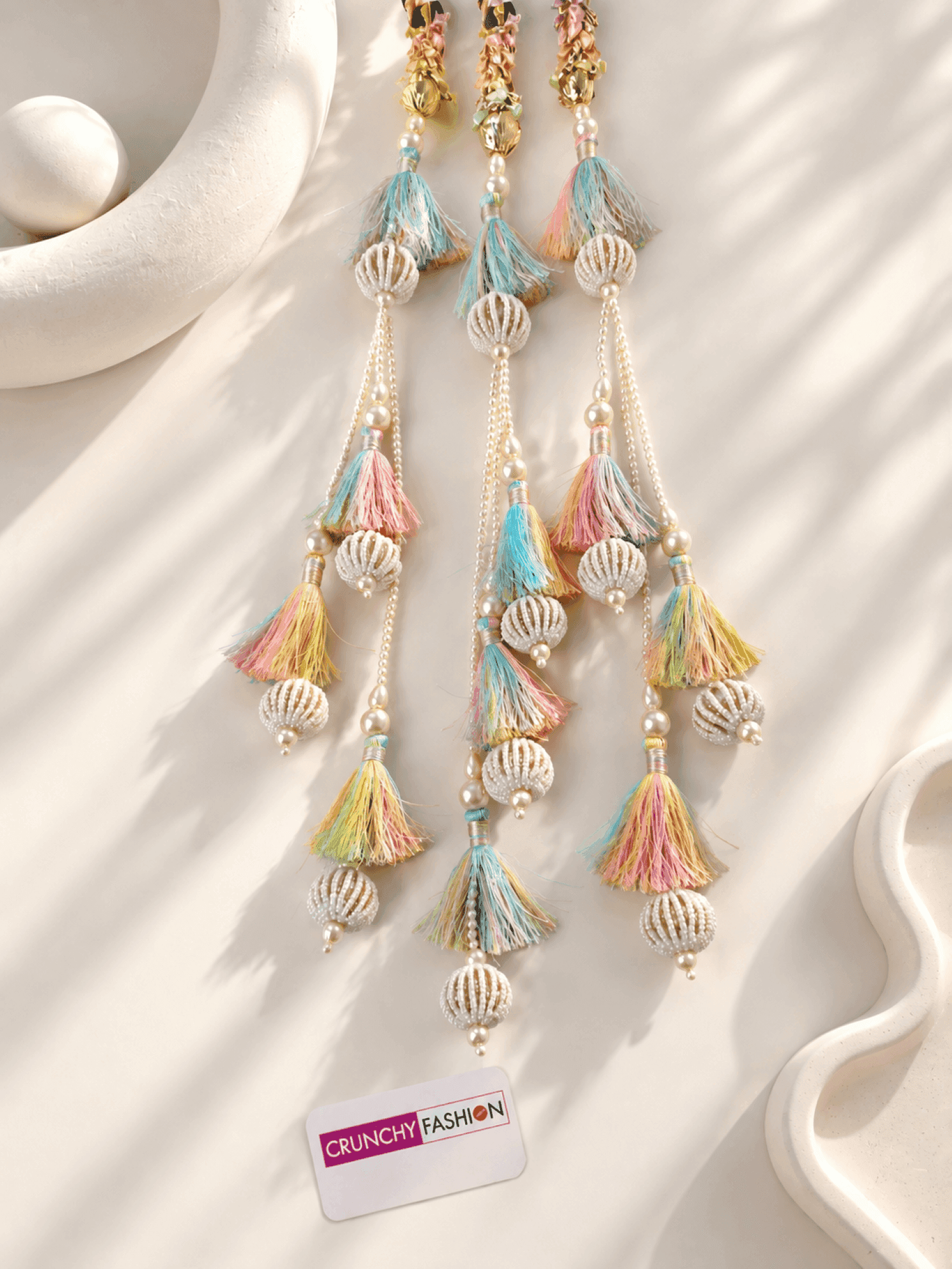 Ruhani Sea Shell Long Tassel Hair Accessory