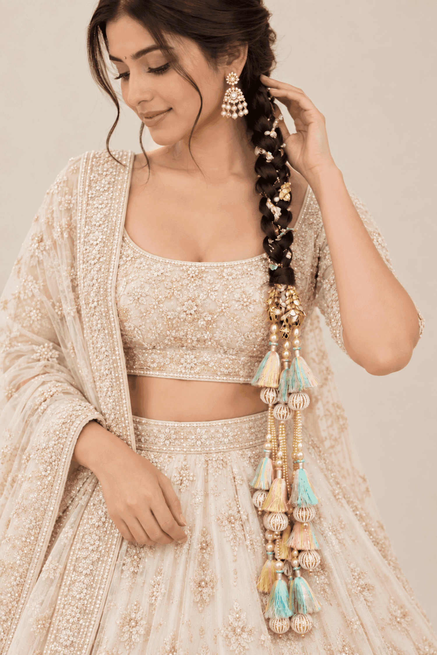 Ruhani Sea Shell Long Tassel Hair Accessory