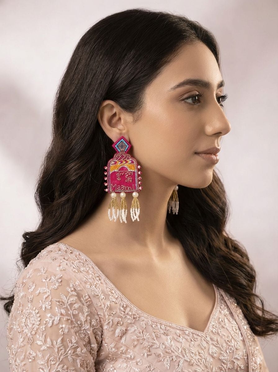 Handcrafted Golden Wedding Earrings Dangle of Delight