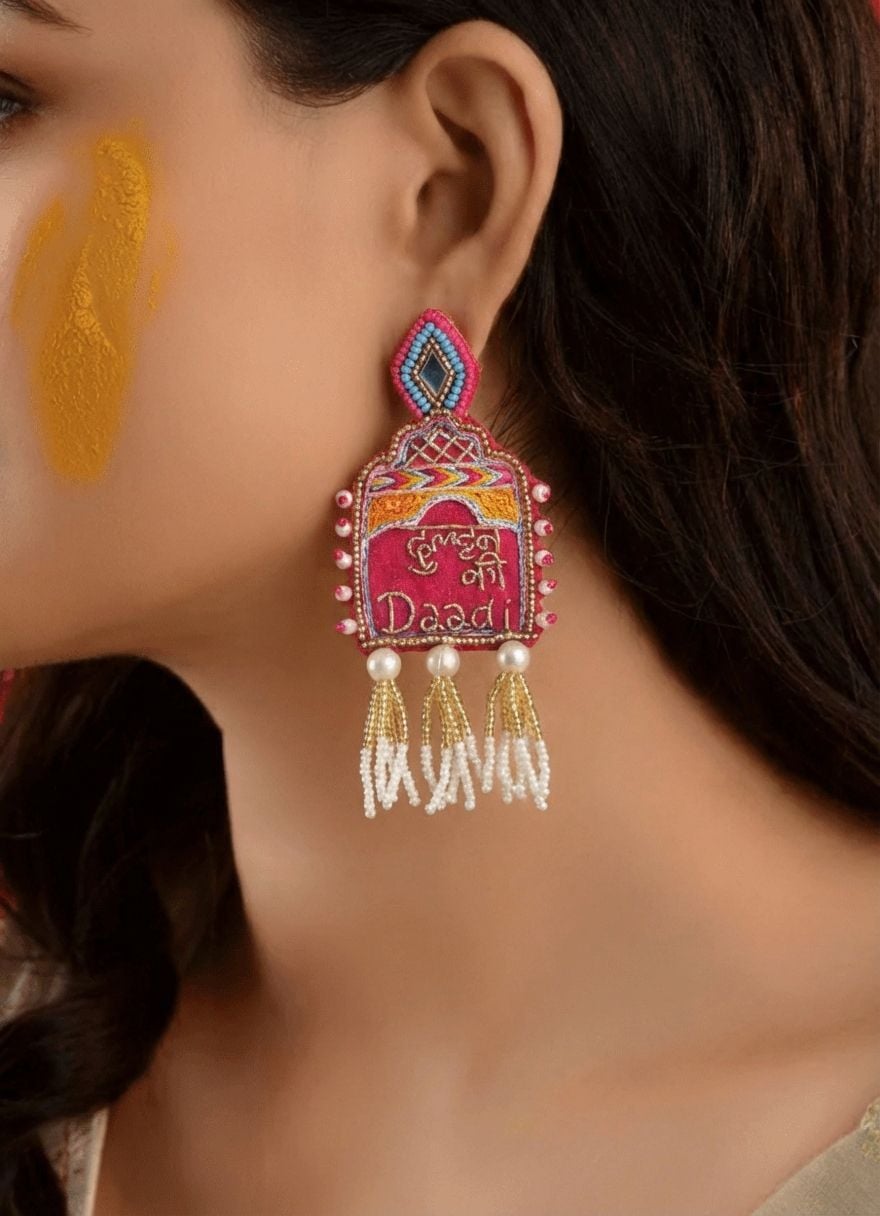 Wedding Elegance Pink Beaded Dangle Earrings for Chic Summer Brides