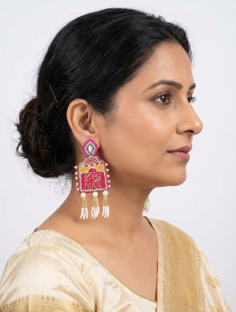 Pink Beaded Animal Danglers: Perfect Summer Festive Earrings