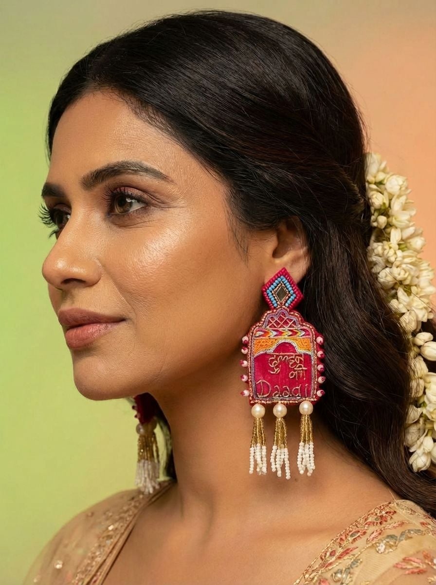 Wedding Elegance Pink Beaded Dangle Earrings for Chic Summer Brides