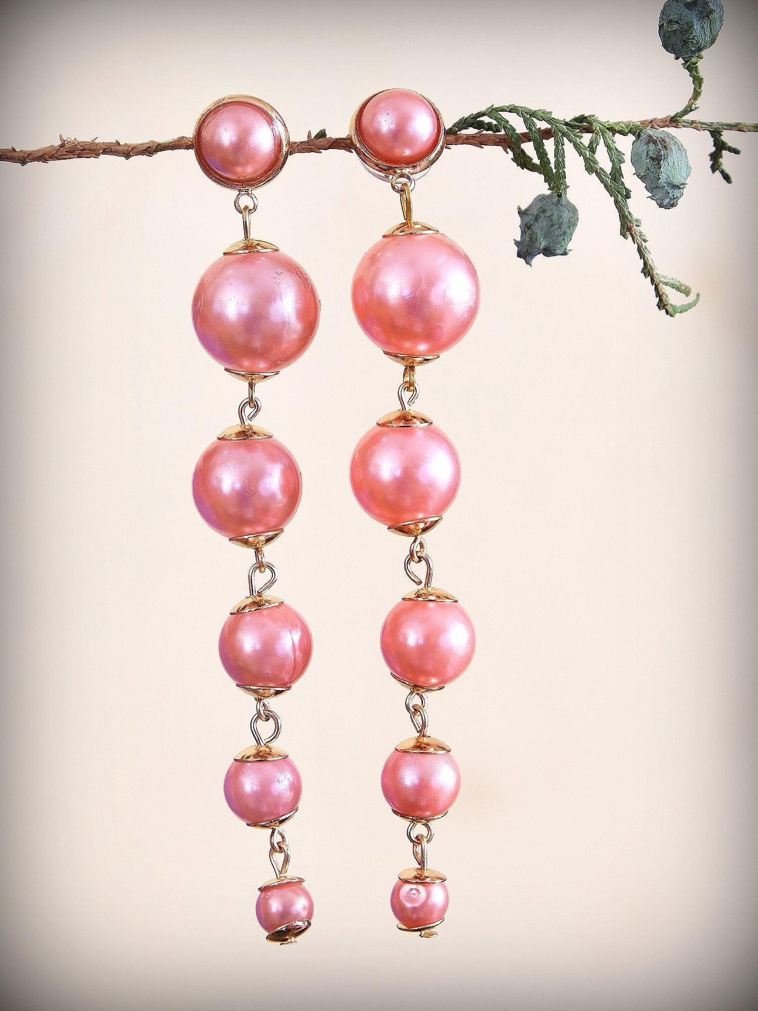Western Pink Gold Plated Dangler Earring CFE1646
