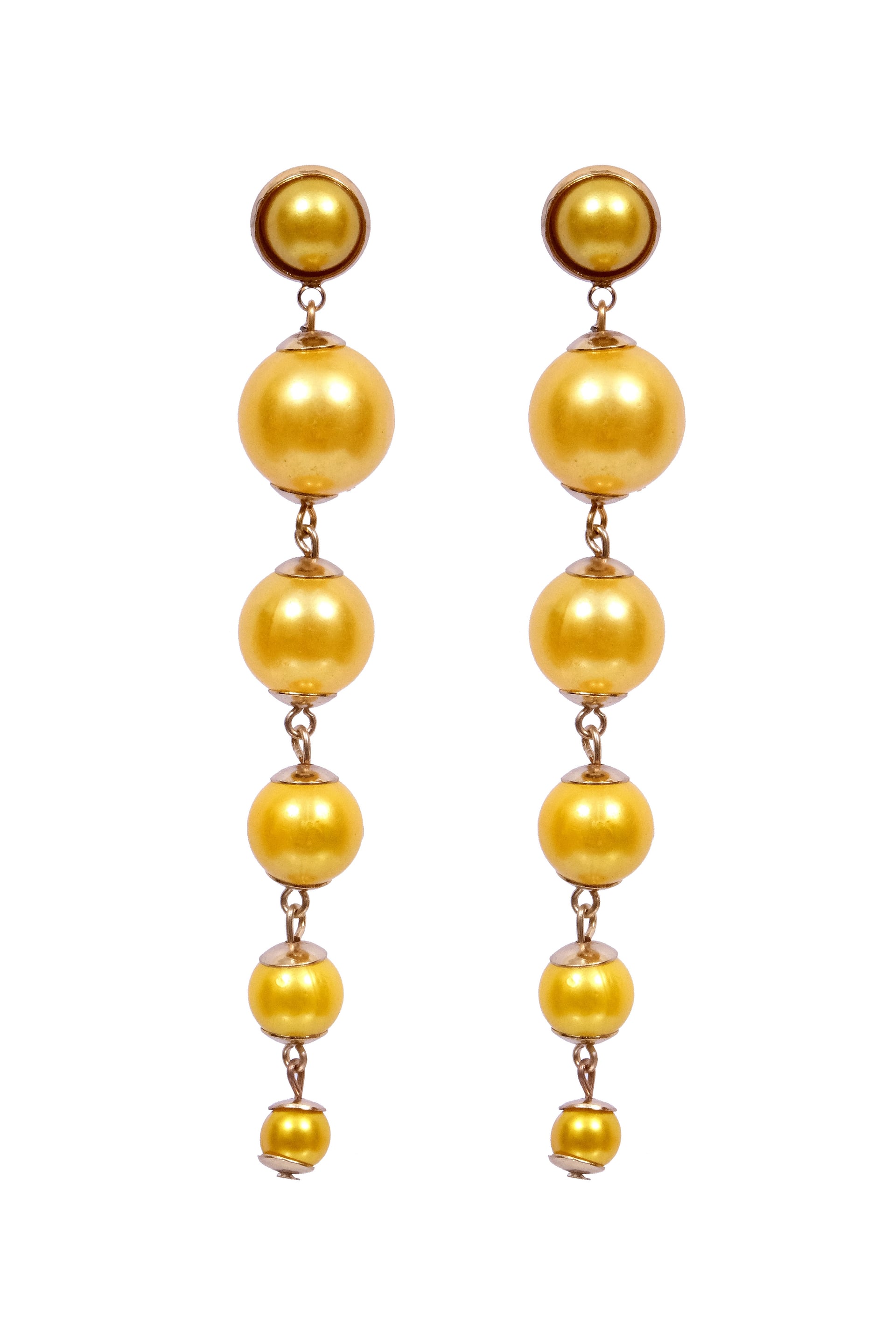 Western Yellow Gold Plated Pearl Dangler Earring CFE1648