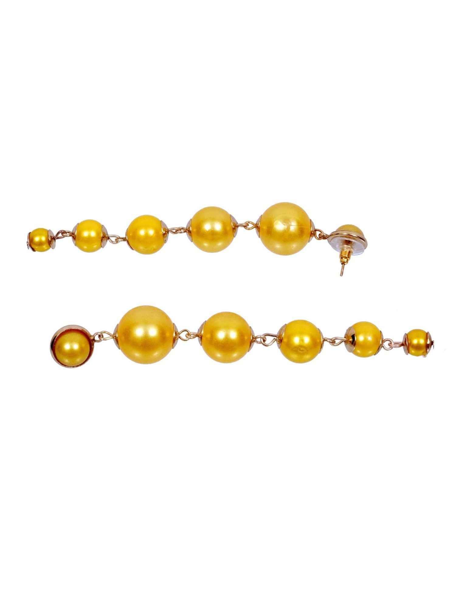 Western Yellow Gold Plated Pearl Dangler Earring CFE1648