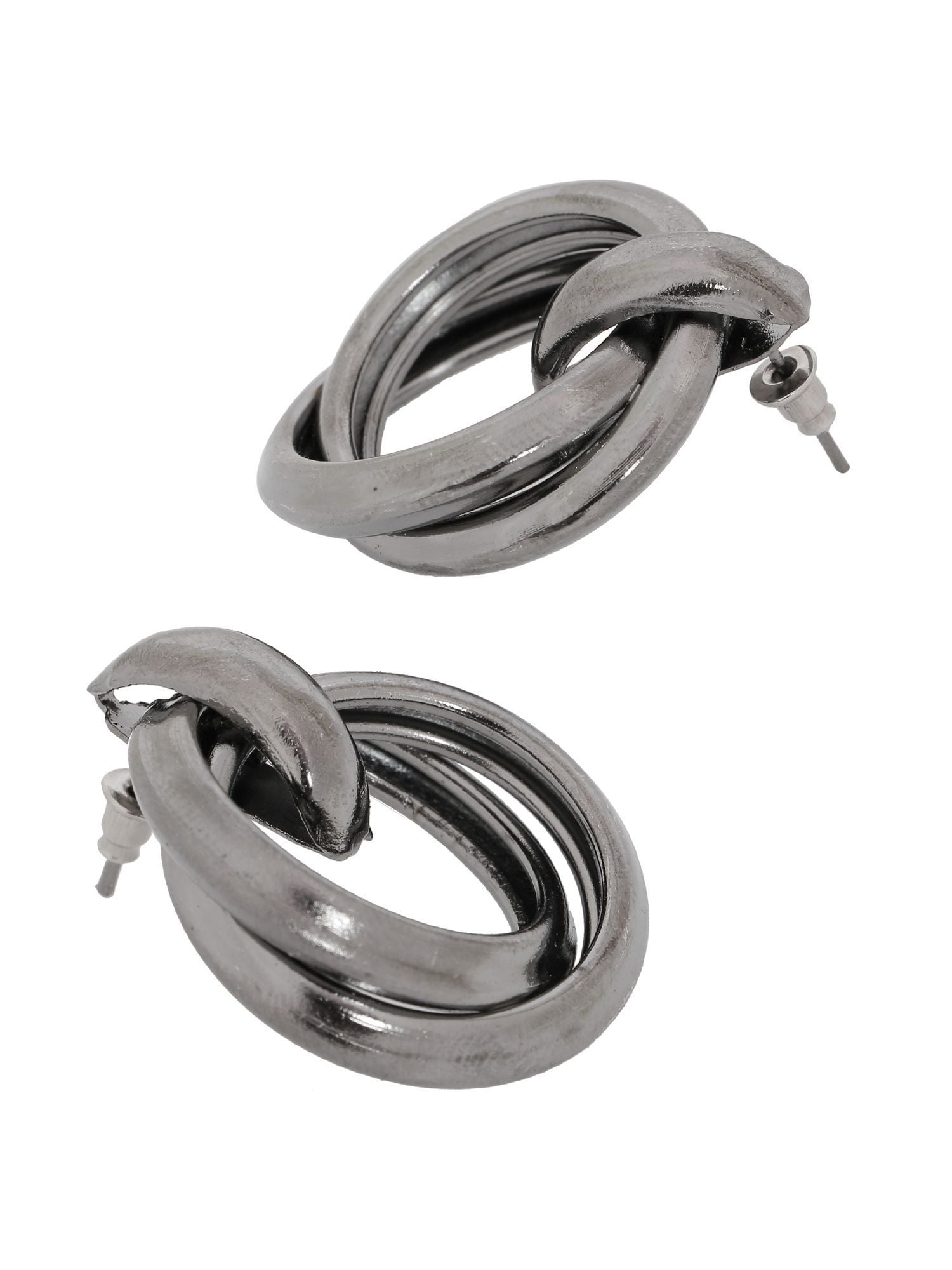 Crunchy Fashion Metallic Silver Tonned Elegant Everstylish Drop & Dangler Earring CFE1812