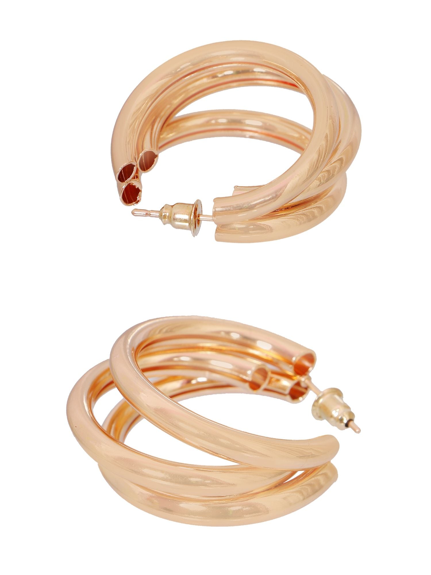 Paradiso Glitz: Rose-Gold Half Hoop Earrings for Fashion-Forward Women