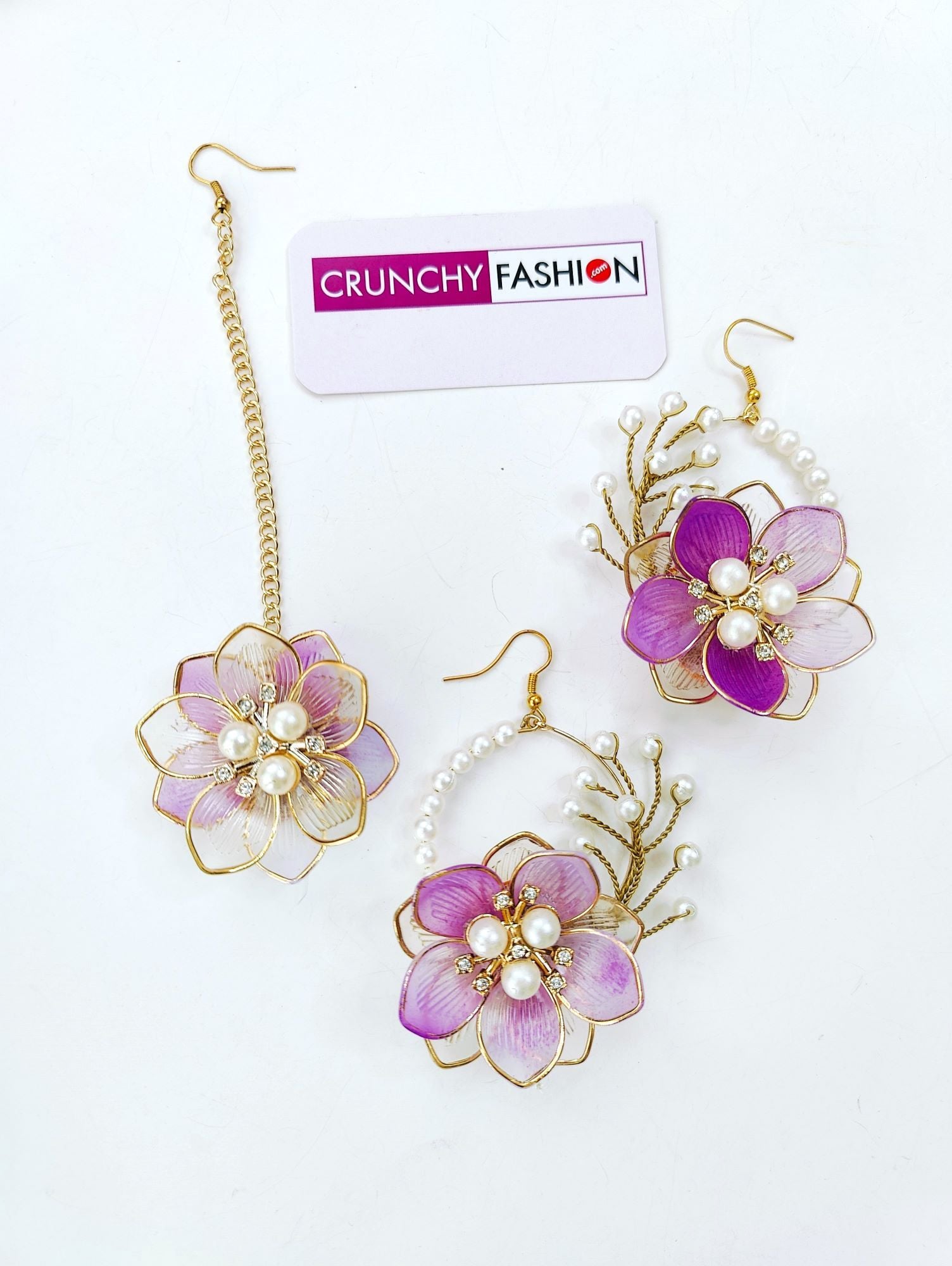 Lavender Acrylic Flowers Carnival Jewelry Set