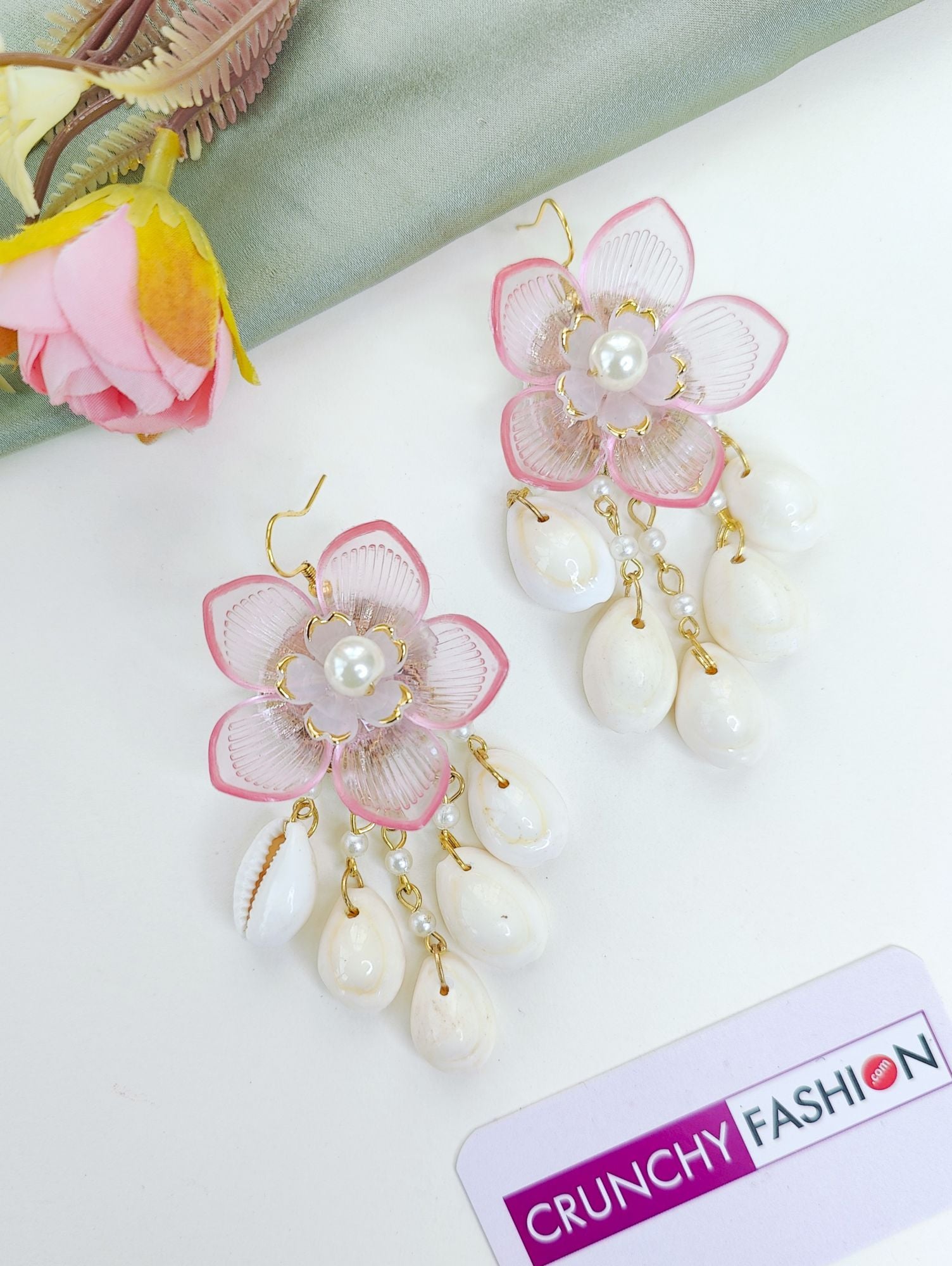 Lavender-Pink Delight: Floral Handmade Resin Carnival Bridal Jewellery Set