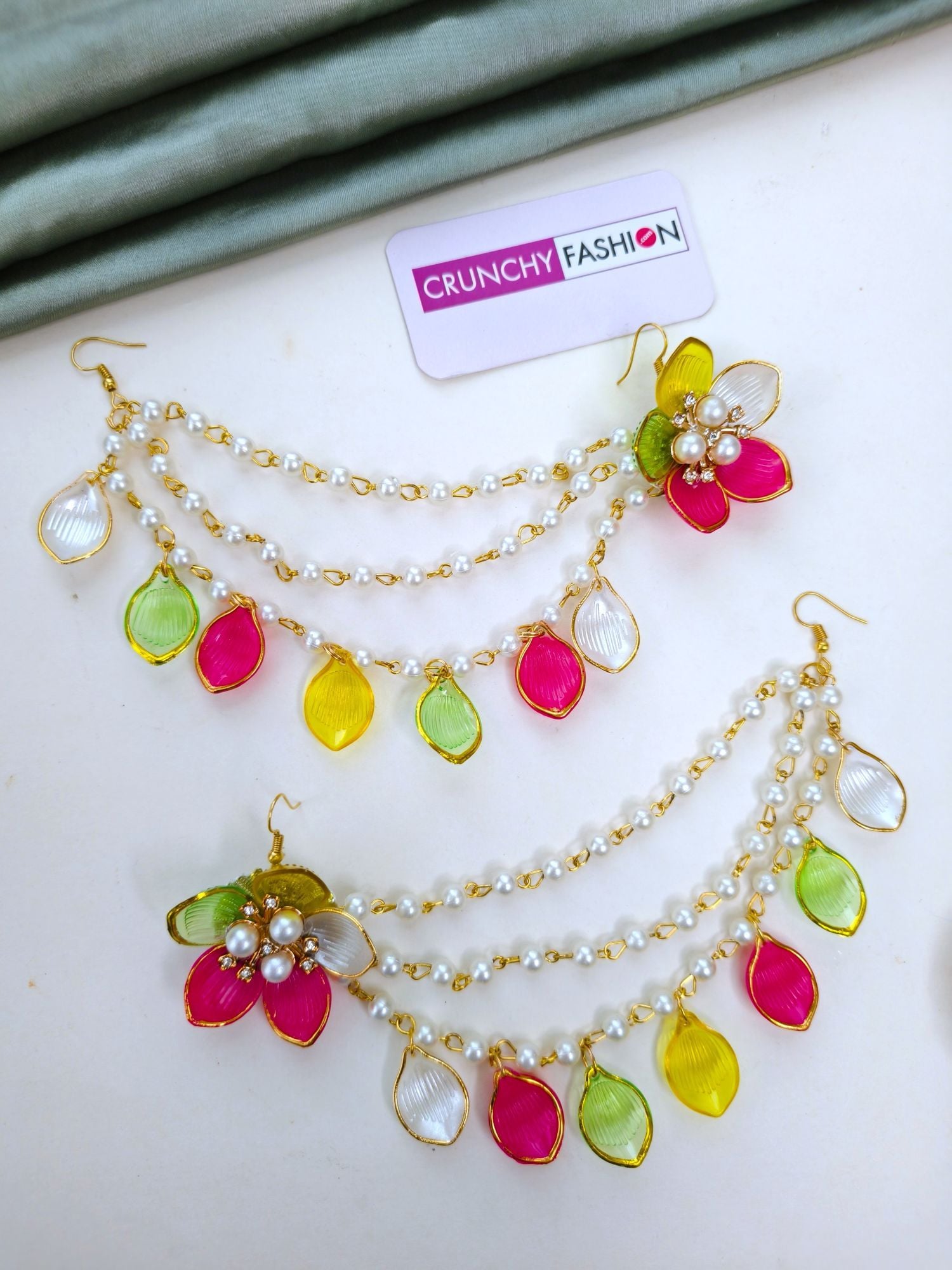 Powder Blue Floral Haldi Bridal Jewellery Set