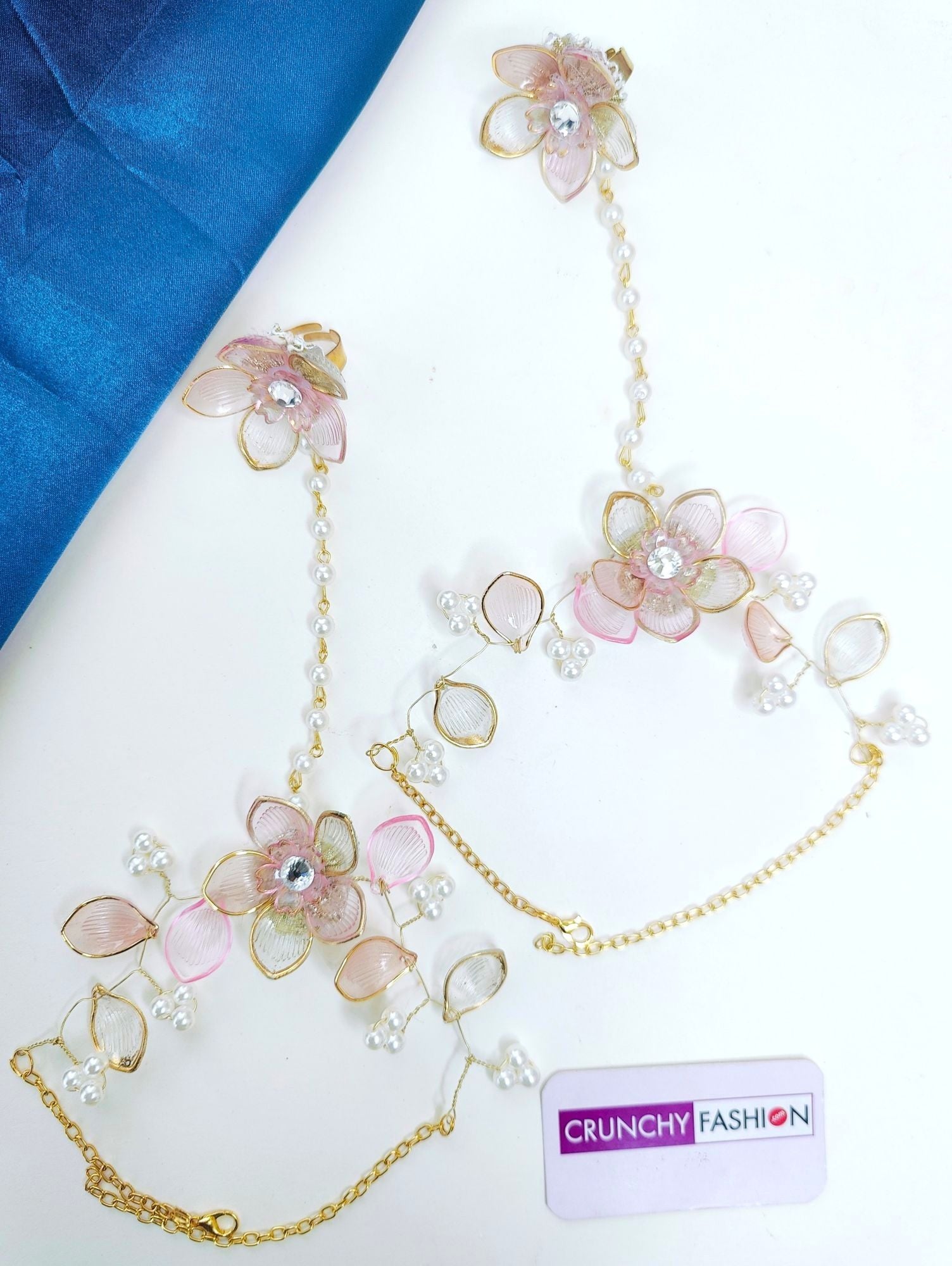 Pastel Acrylic Flower Jewellery Set for Minimal Haldi Mehndi Bride Look