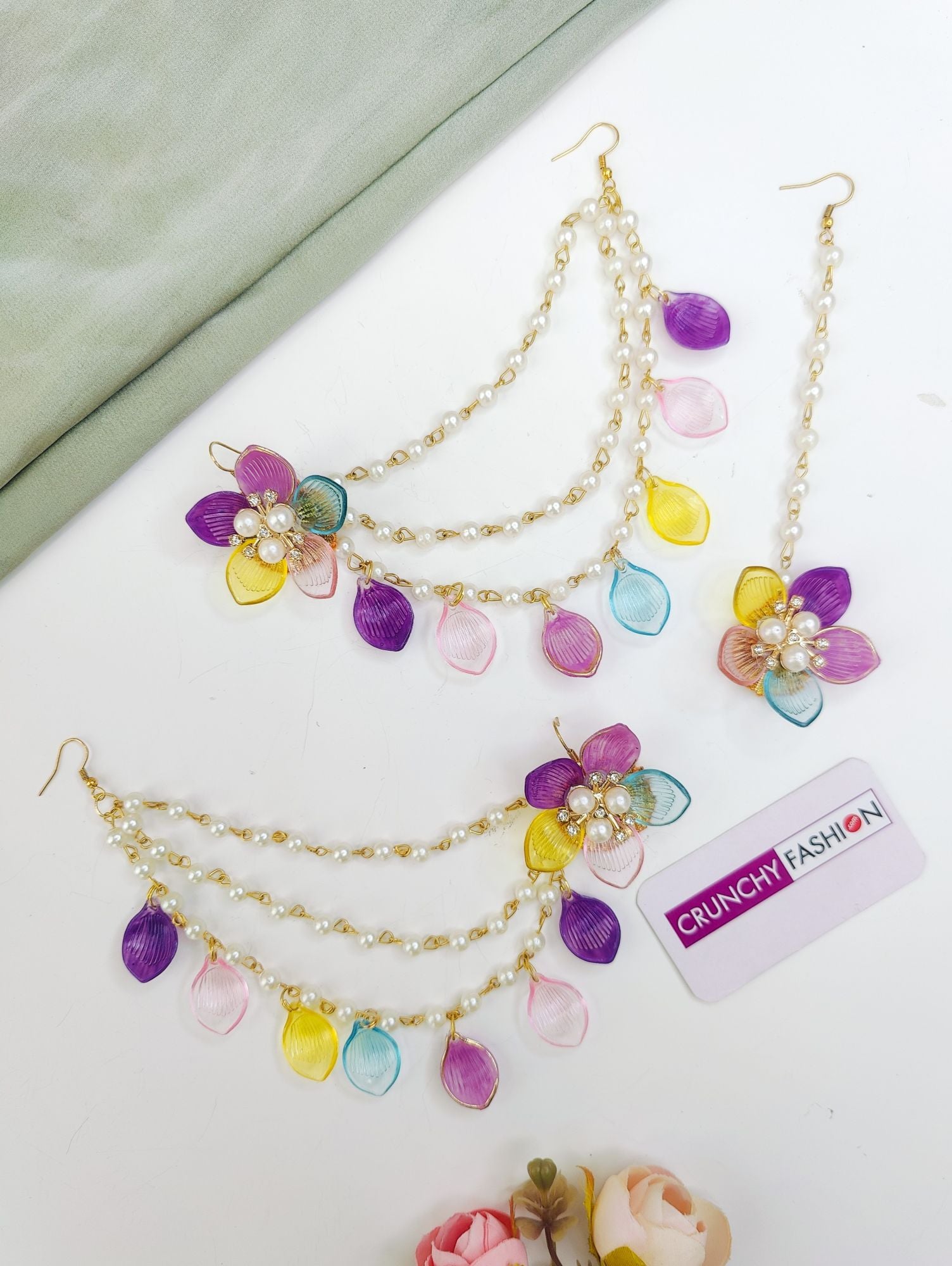 Powder Blue Floral Haldi Bridal Jewellery Set