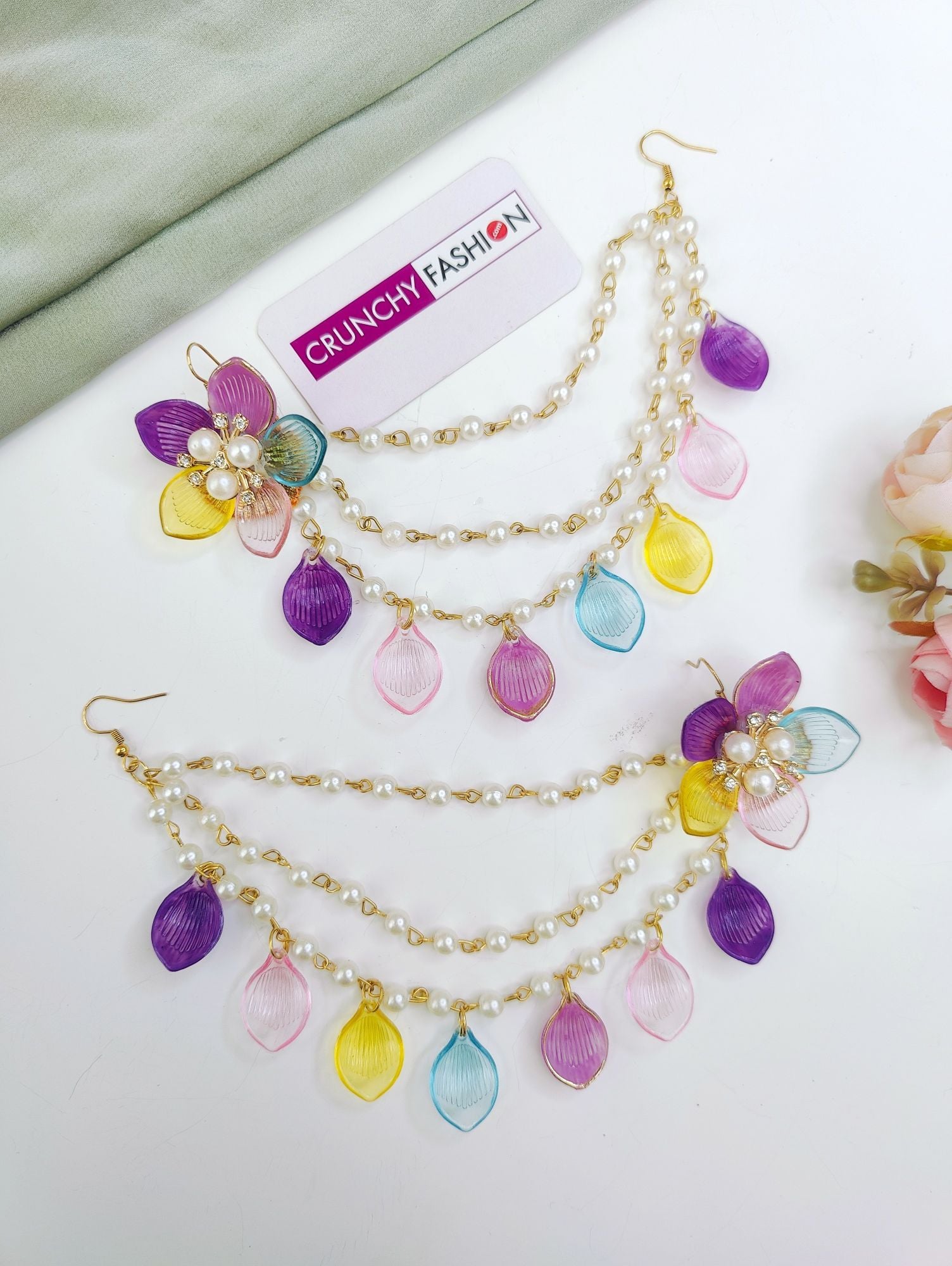 Powder Blue Floral Haldi Bridal Jewellery Set