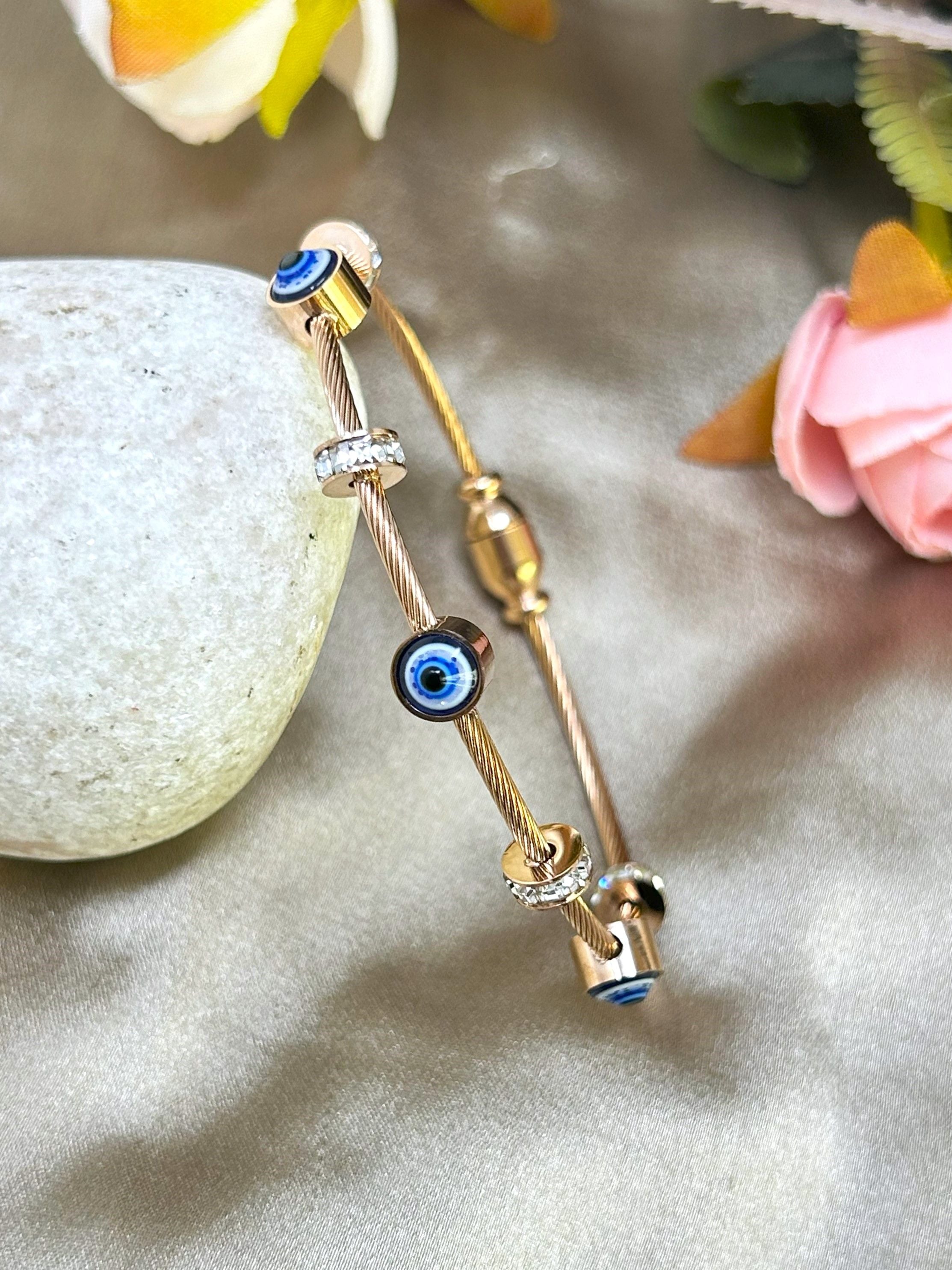 18K Rose Gold Evil Eye Bracelet for Mother