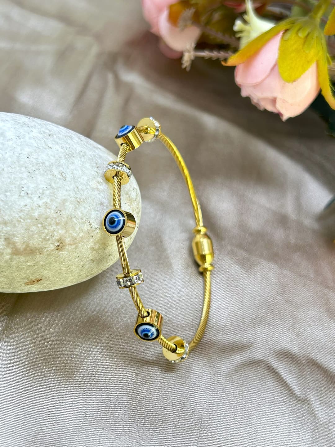 18K Gold-Plated Eye Bangle Mothers Day Jewellery Gift