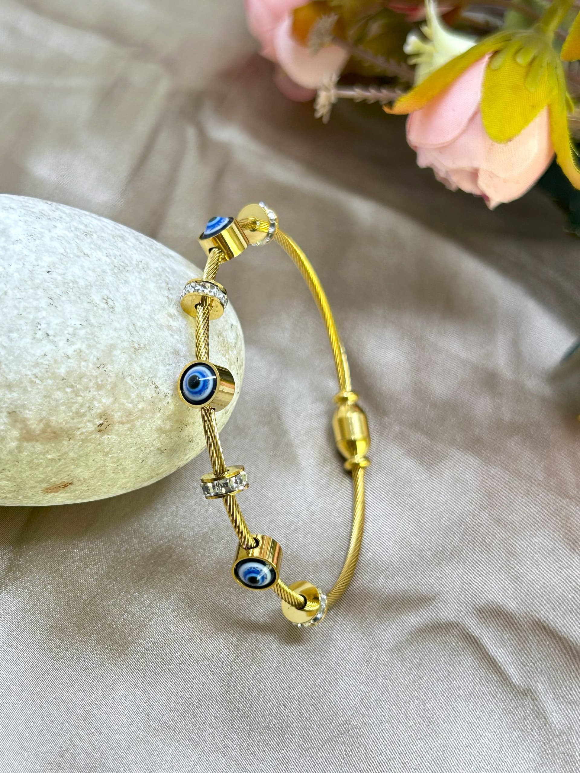 18K Gold-Plated Eye Bangle Mothers Day Jewellery Gift