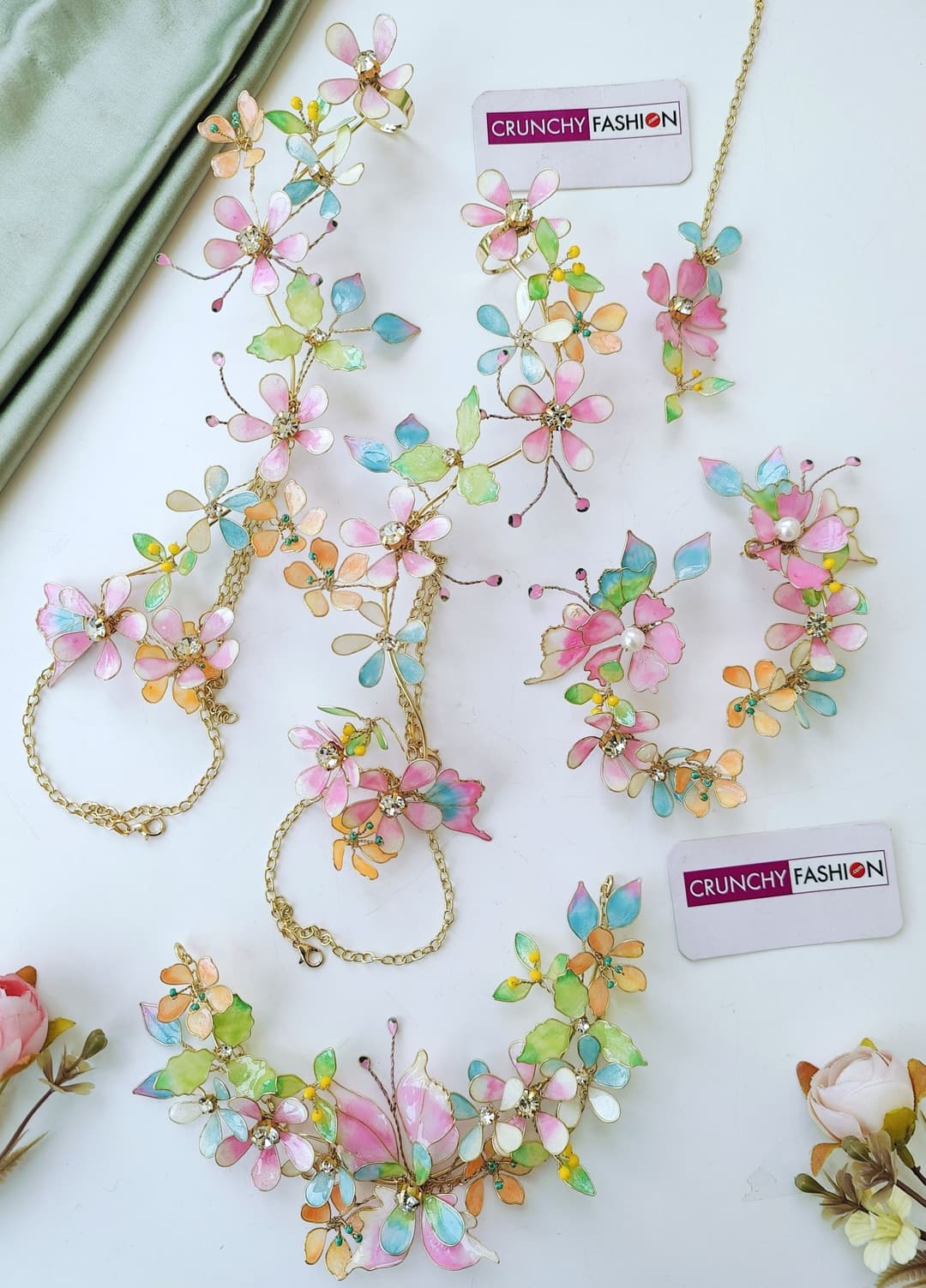 Pastel Multicolor Handmade Resin Bridal Jewelry Set