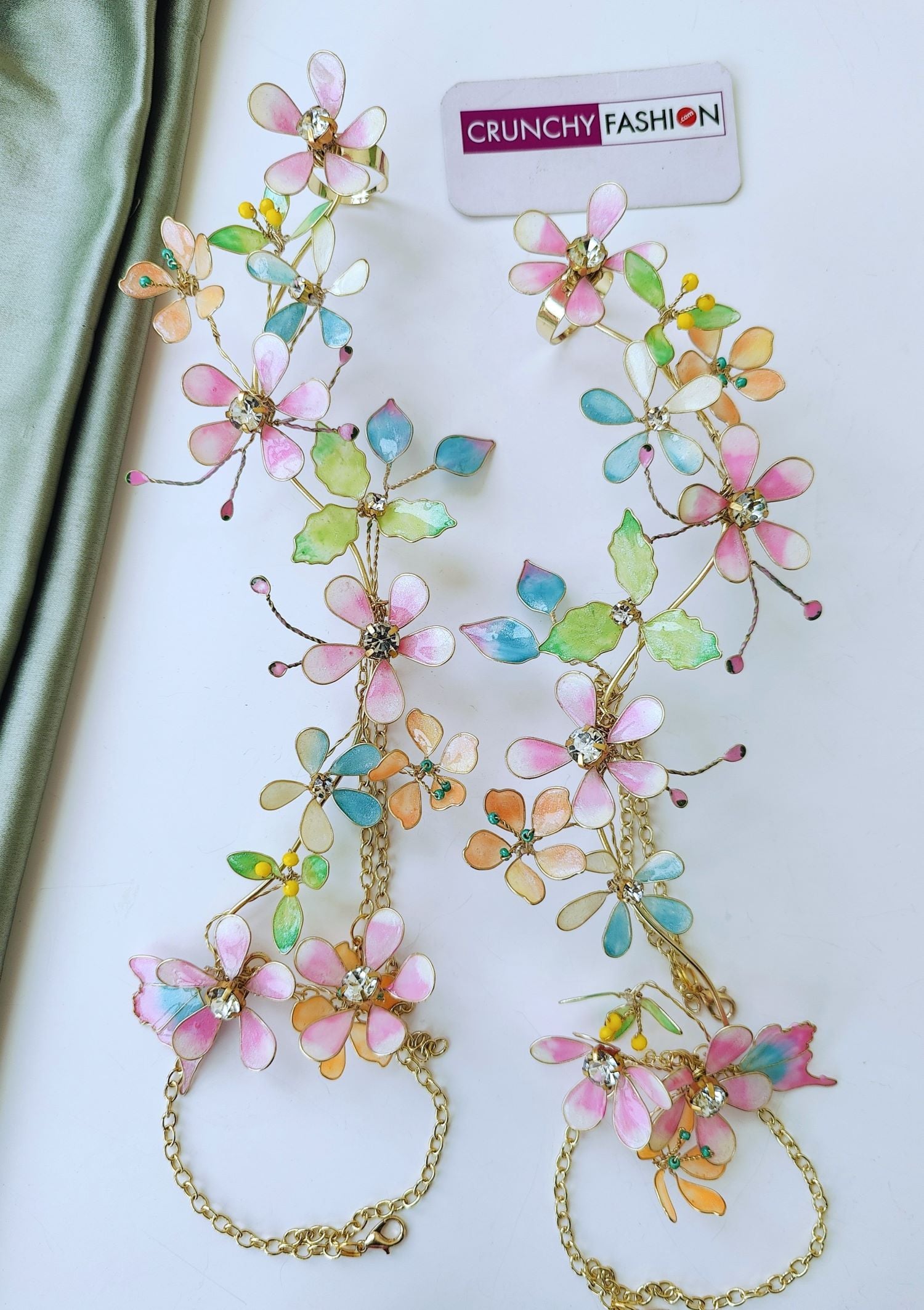 Pastel Multicolor Handmade Resin Bridal Jewelry Set