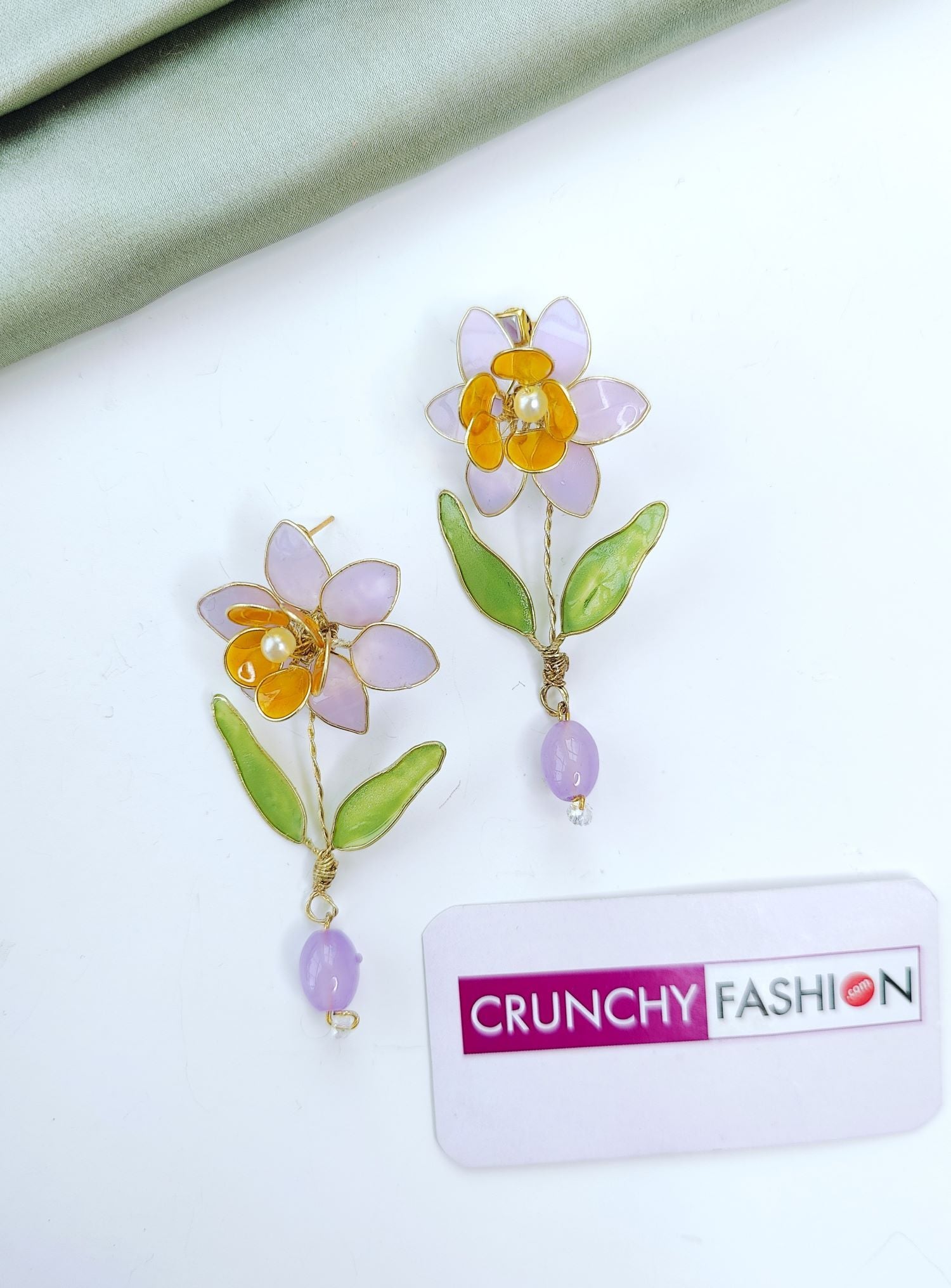 Handmade Resin Floral Earrings with Yellow Blooms