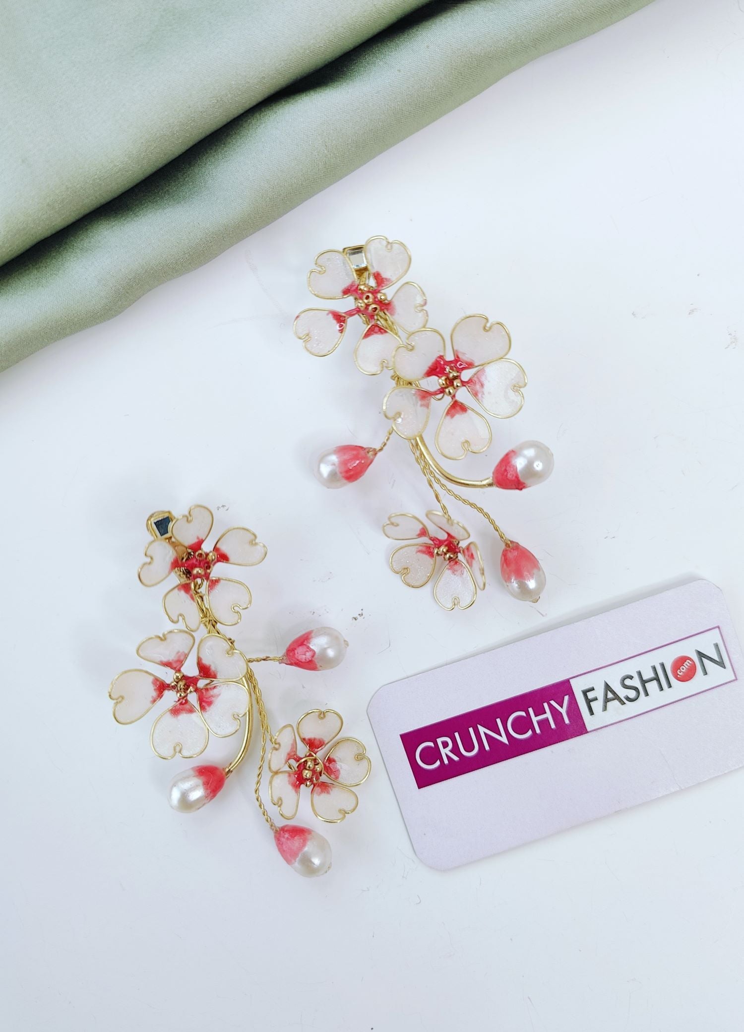 Pink Floral Resin Necklace for Women