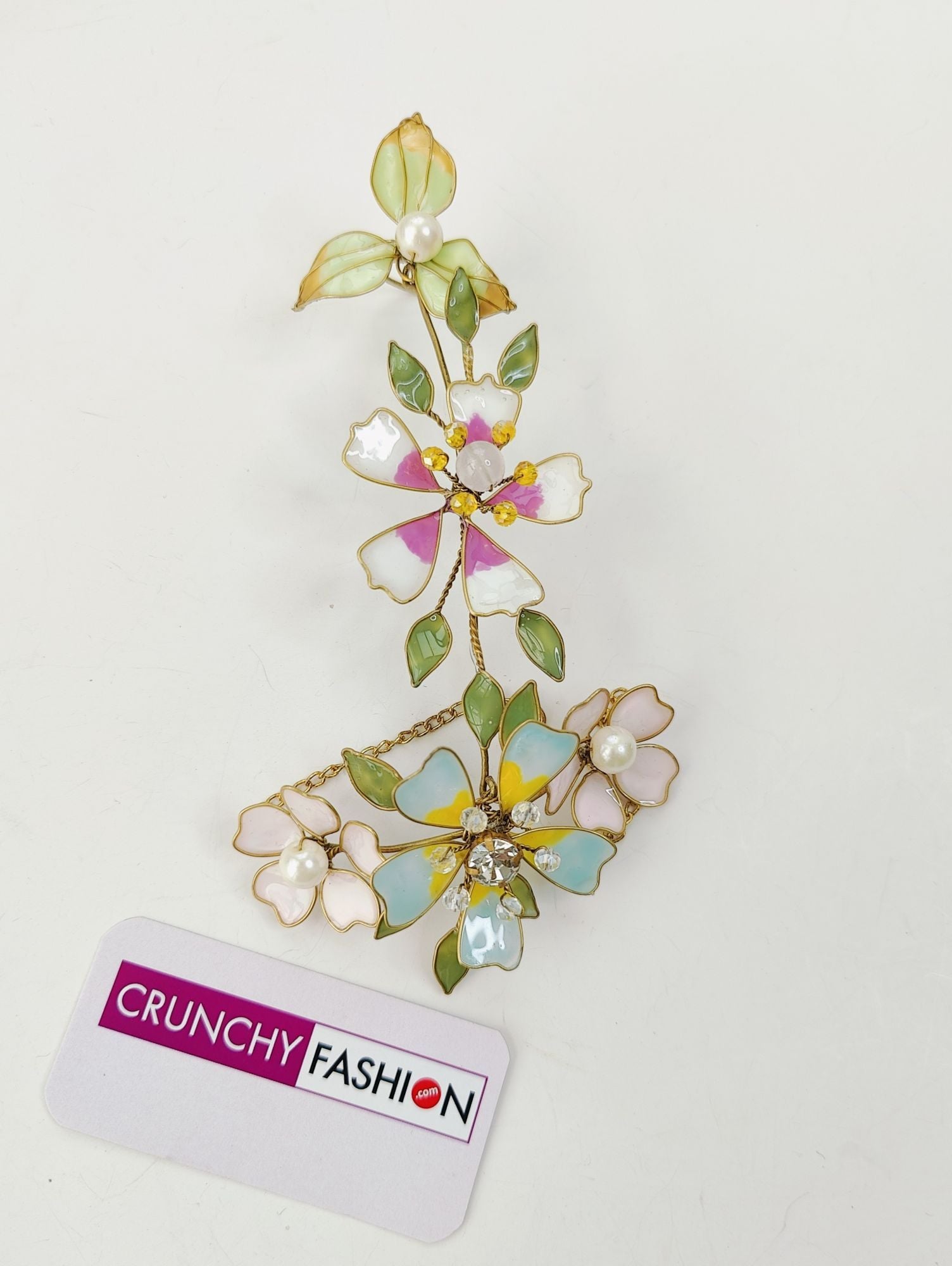 Floral Multicolor Handmade Resin Haldi-Mehndi Bridal Jewelry Set