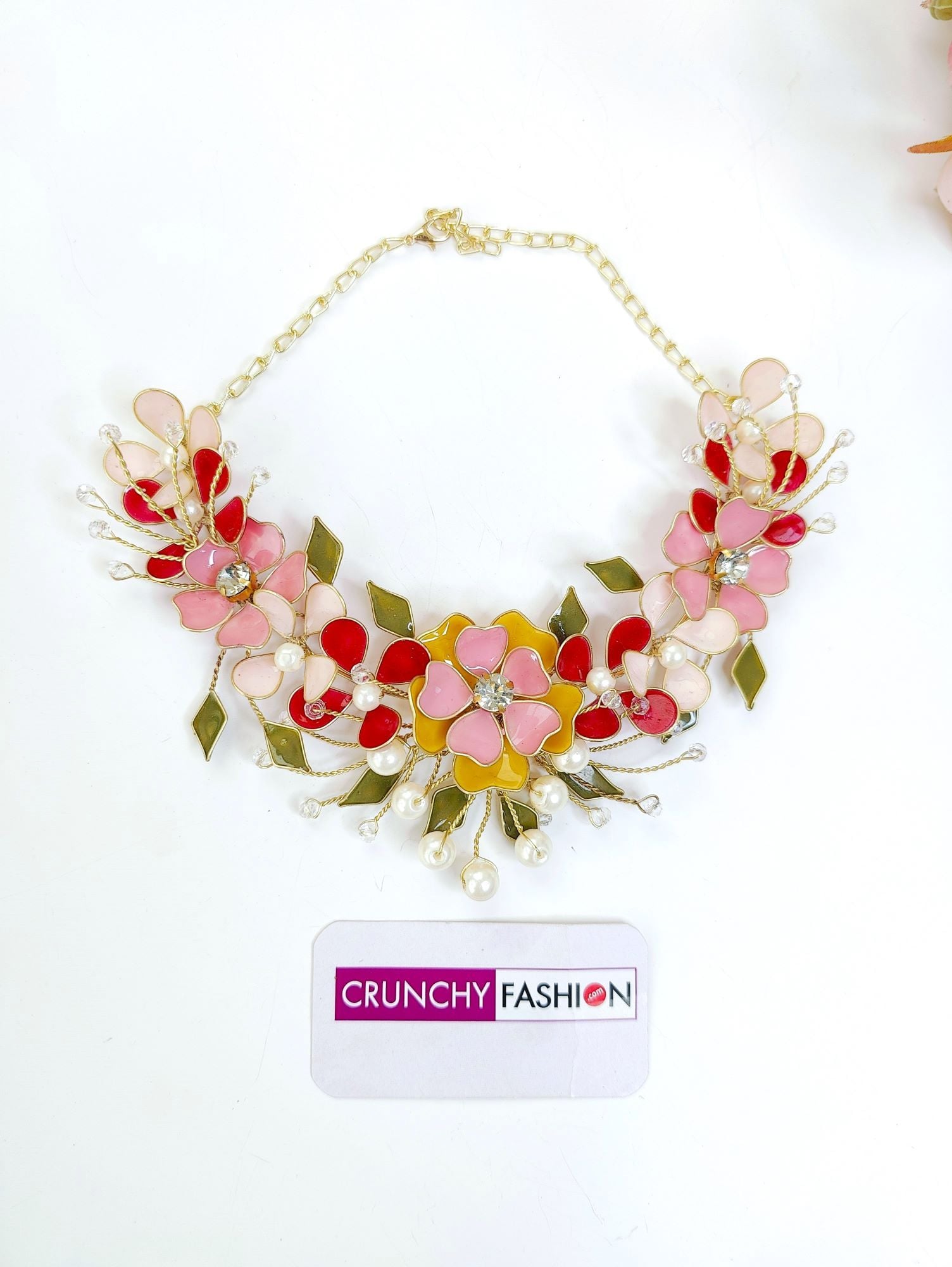 Designer Handmade Floral Resin Jewellery Set for Haldi & Mehndi Brides