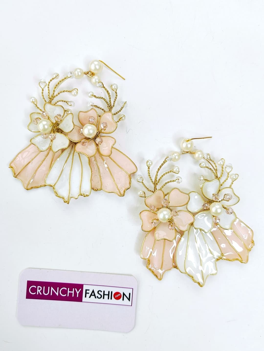 Dreamy Peach & White Floral Carnival Collection - Resin Bridal Jewellery Set for Haldi-Mehndi