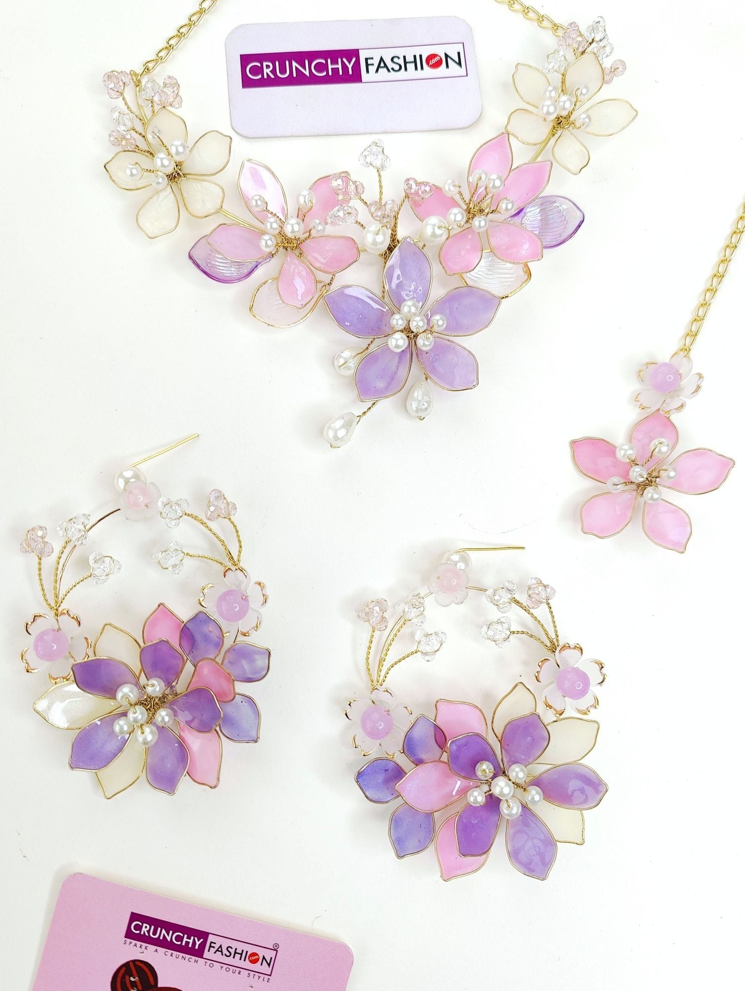 Designer Purple Resin Jewellery Set for Haldi Mehndi & Bridal Wear