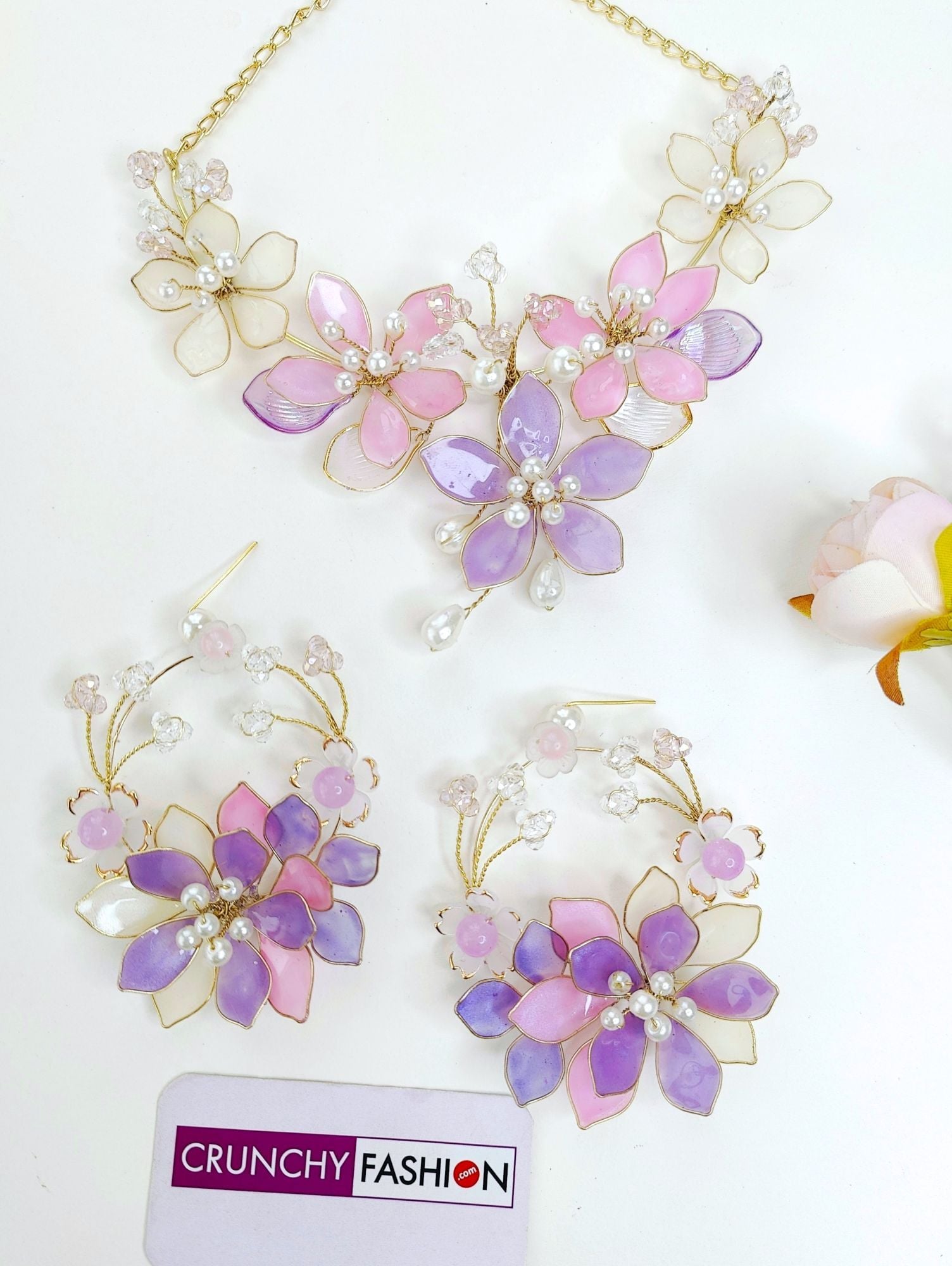Designer Purple Resin Jewellery Set for Haldi Mehndi & Bridal Wear