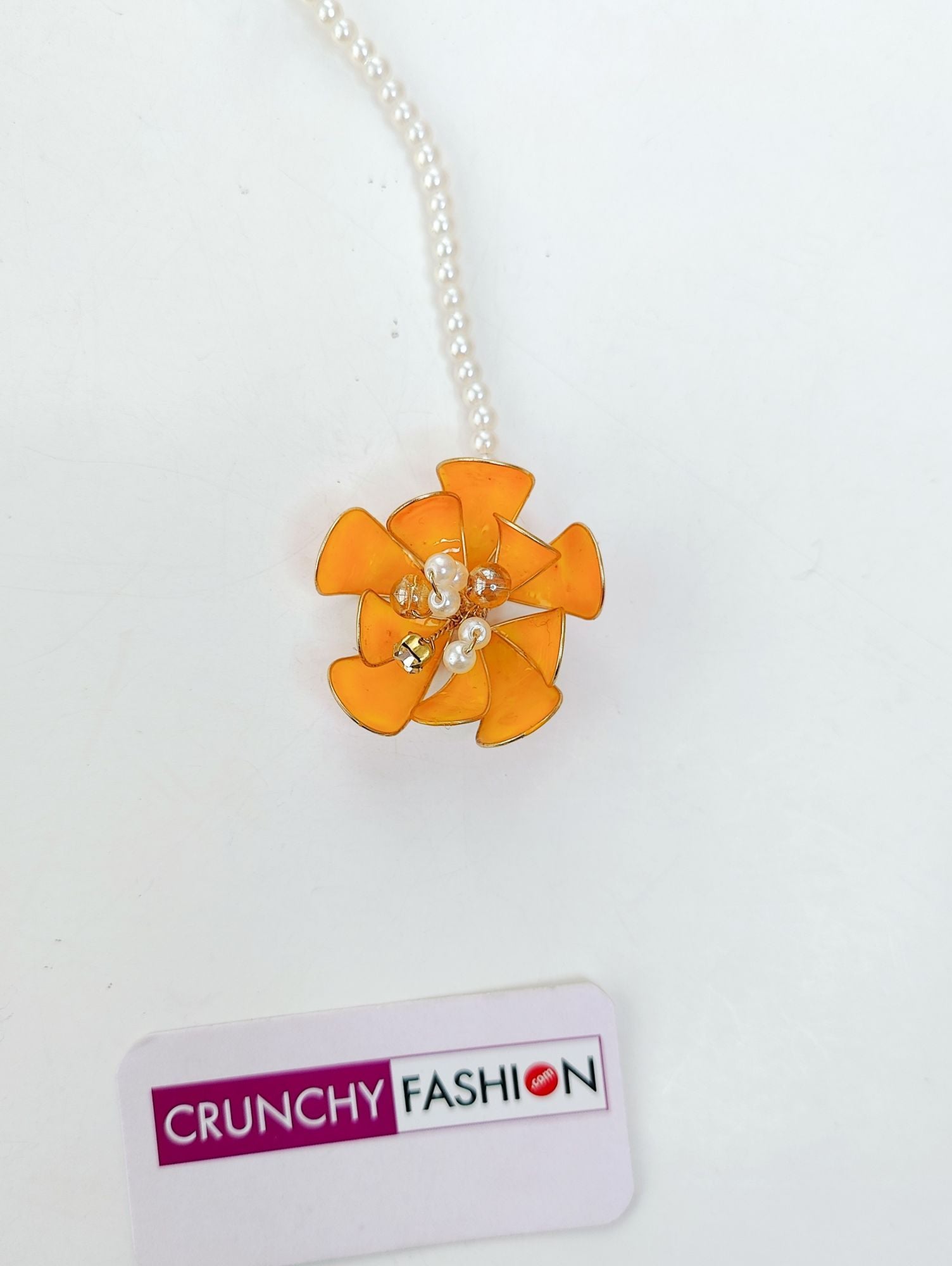 Designer Orange Resin Jewellery Set for Haldi Mehndi & Bridal Wear