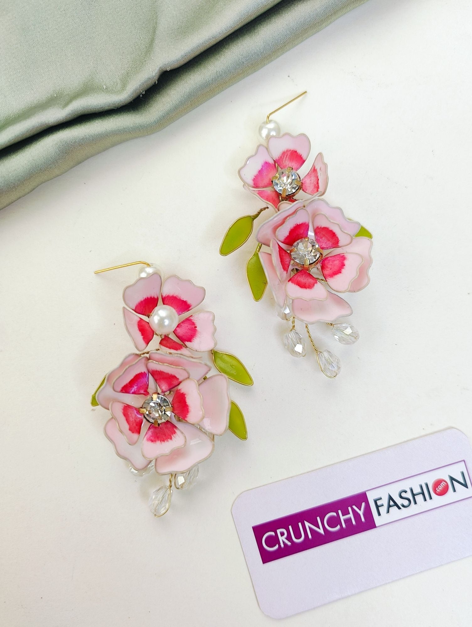 Pink Floral Resin Jewellery Set for Haldi Mehndi & Wedding Wear