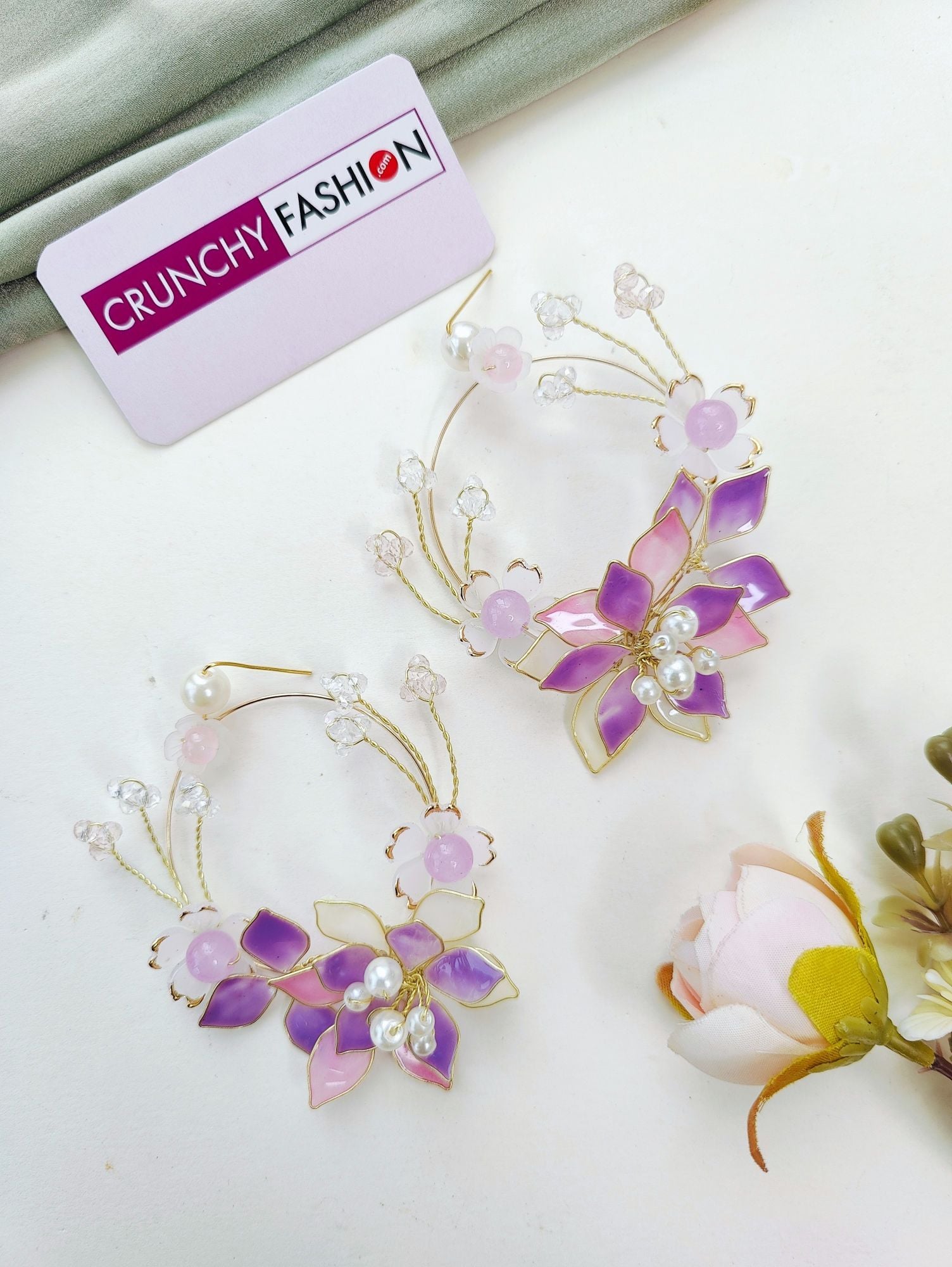 Lavender-Pink Floral Carnival Resin Bridal Set for Haldi-Mehndi
