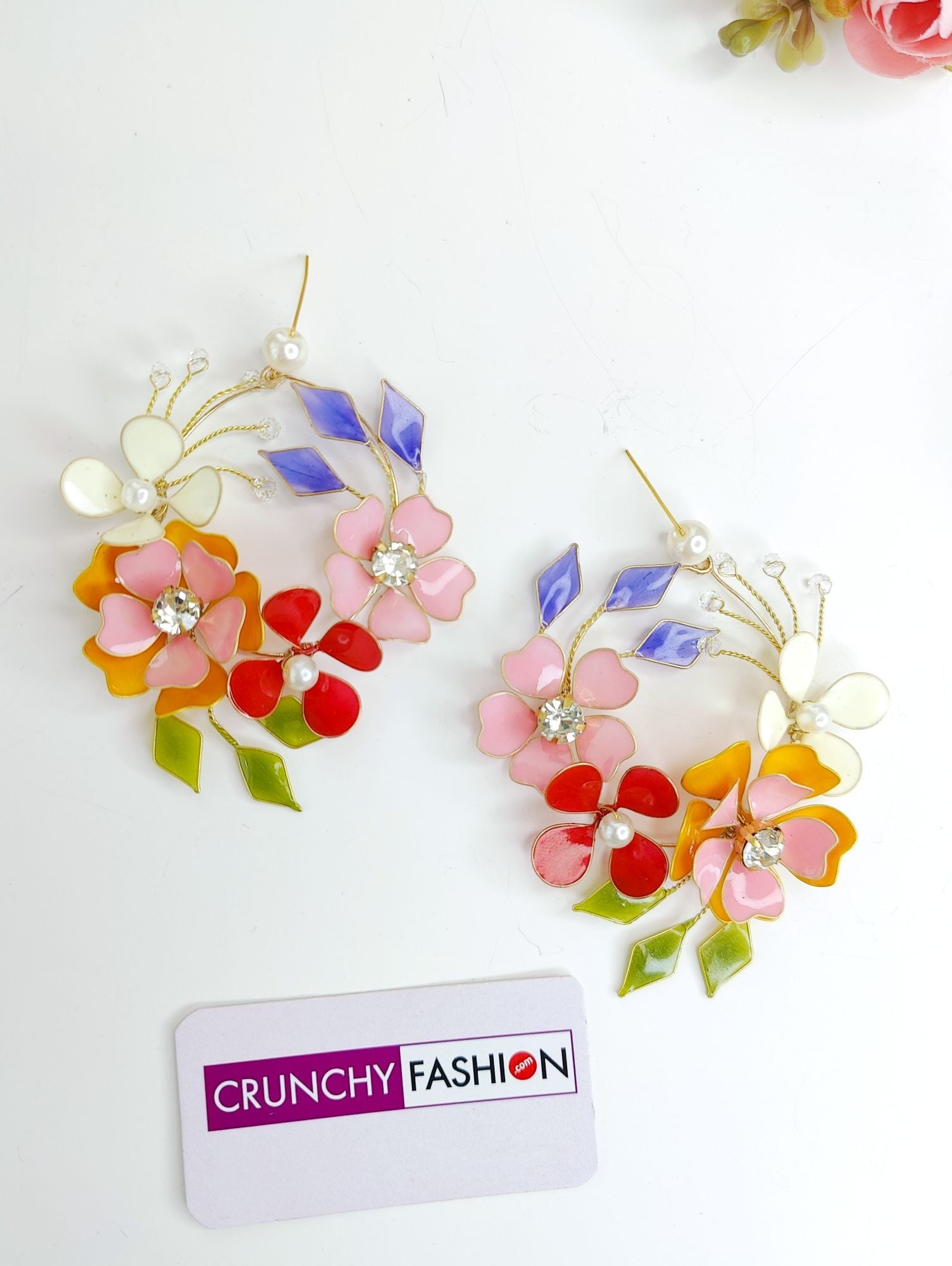 Multicolored Floral Jewellery Set for Haldi Mehndi Brides Resin