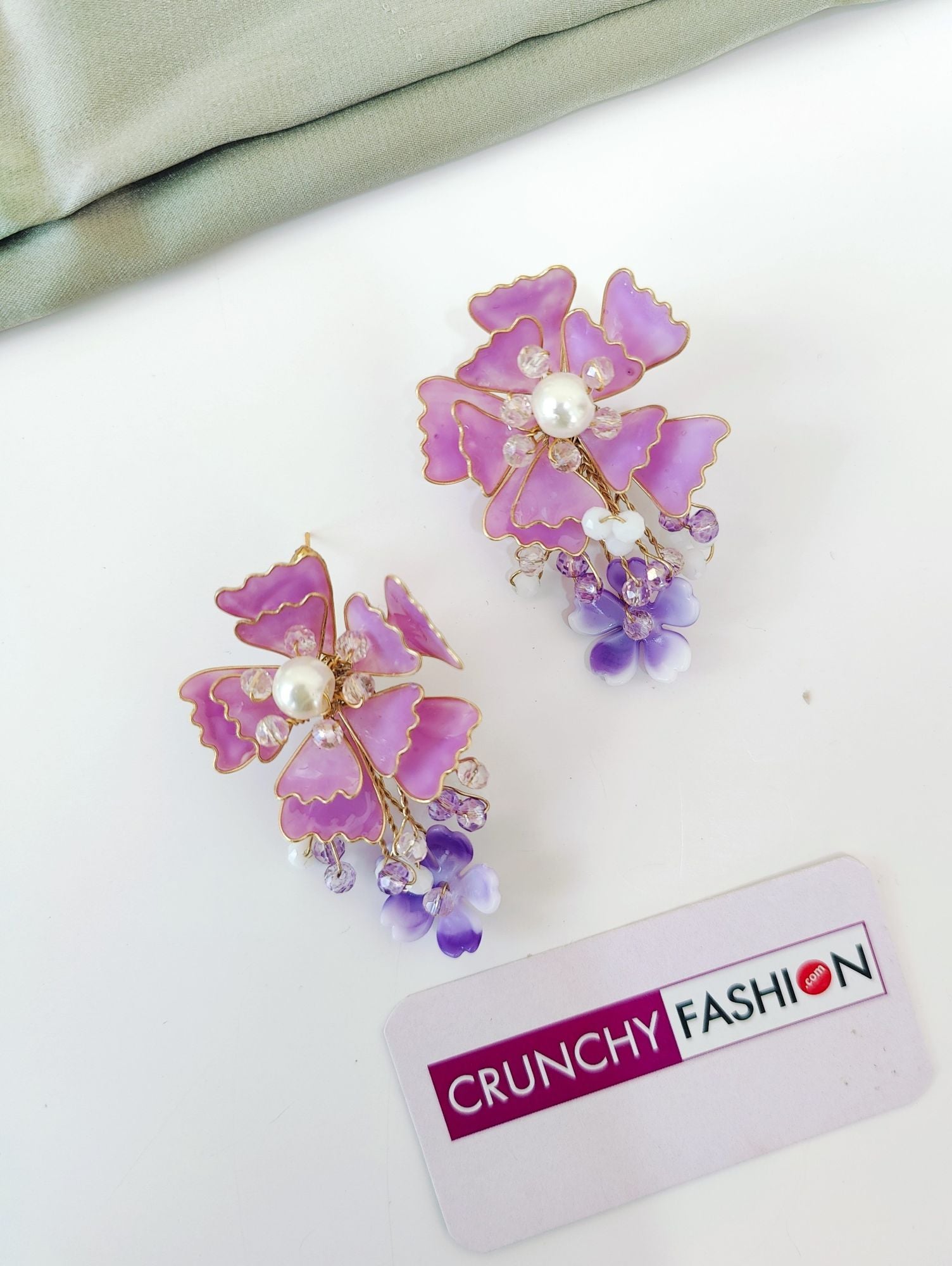 Lavender Floral Resin Bridal Haldi Jewellery Set