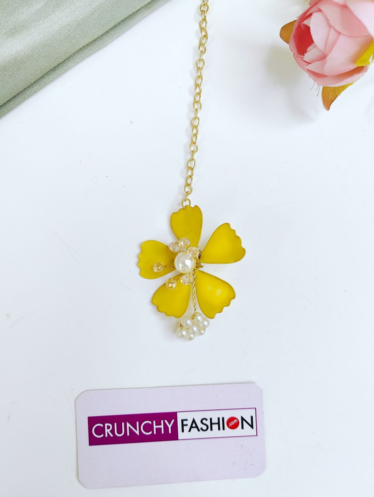 Yellow Floral Haldi Bridal Resin Jewellery Set