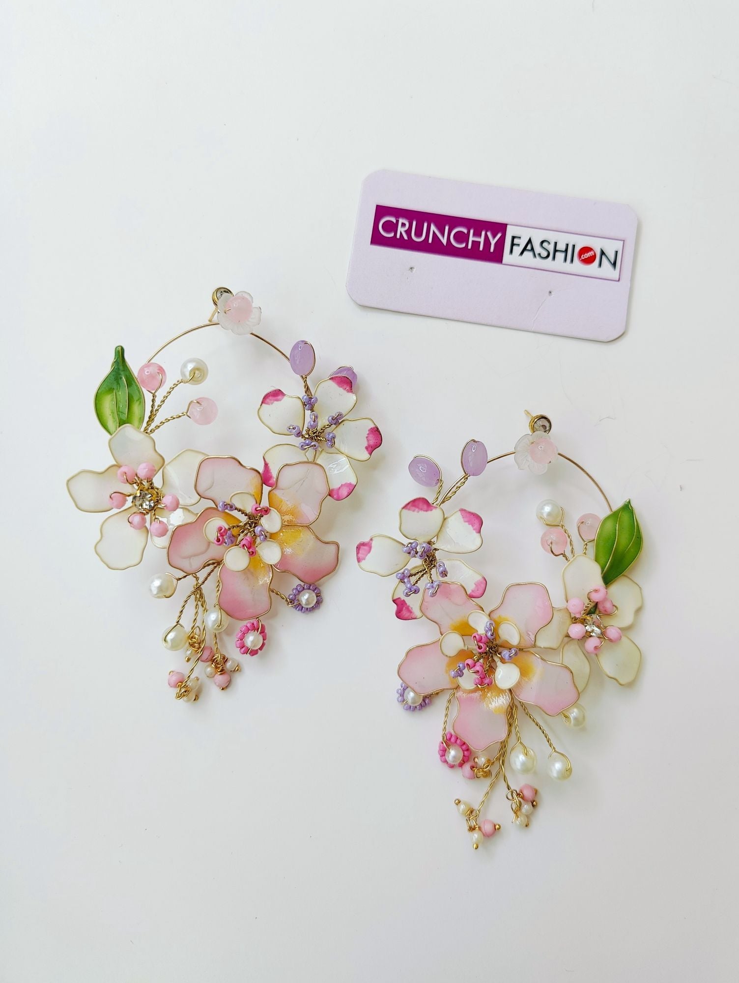 Pastel Pink Floral Haldi Resin Bridal Jewellery Set