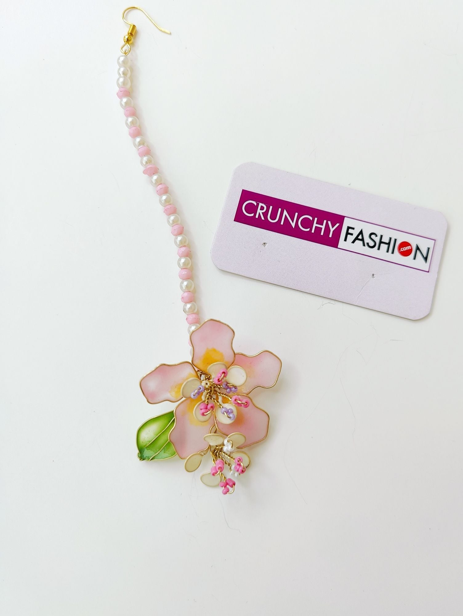 Pastel Pink Floral Haldi Resin Bridal Jewellery Set
