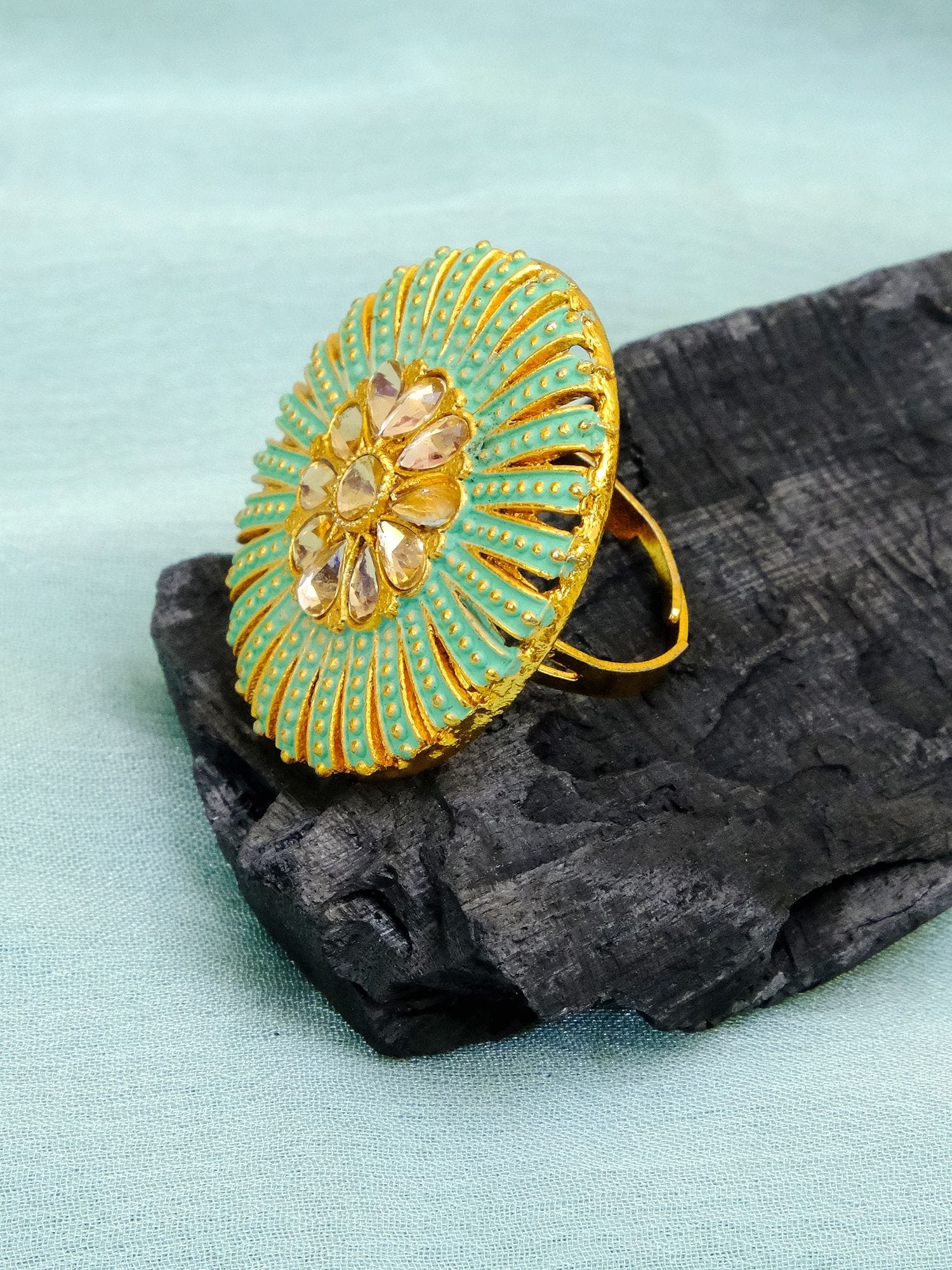 Floral Mint Green Ring Mother Day Gift Set Box for Women
