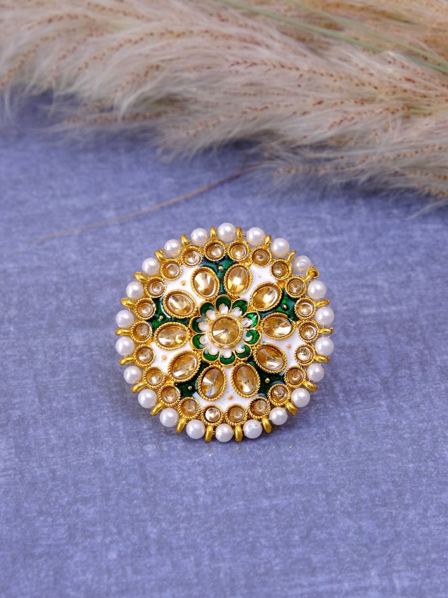 Floral Kundan Ring Mothers Day Jewellery Best Gift for Mother