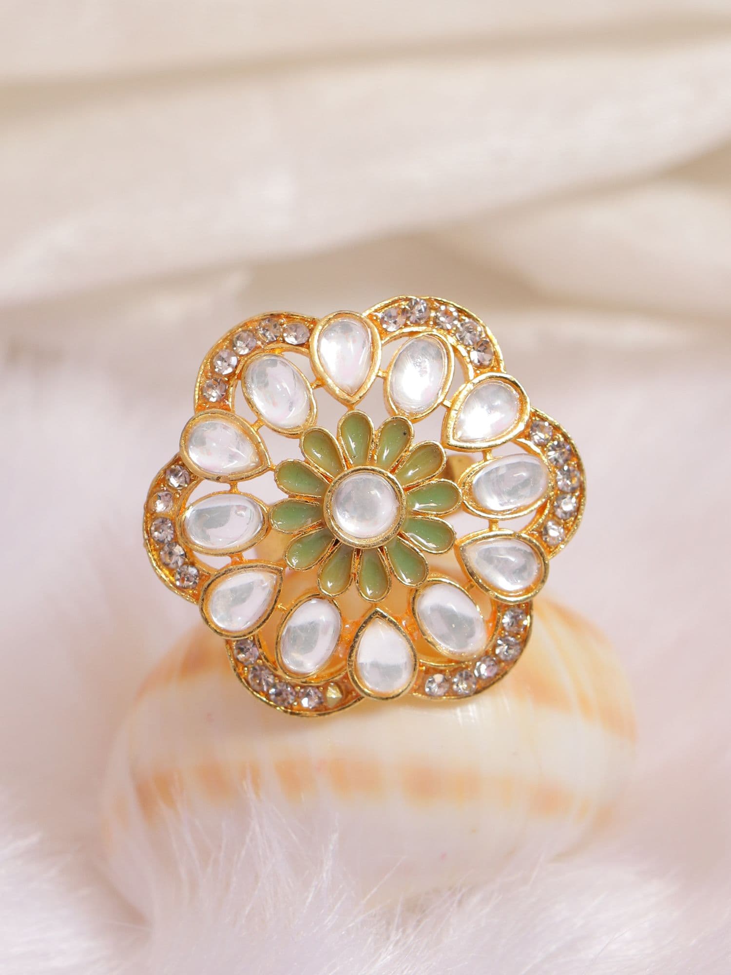 Floral Mint Green Ring – Best Mother Day Gift Jewellery Idea