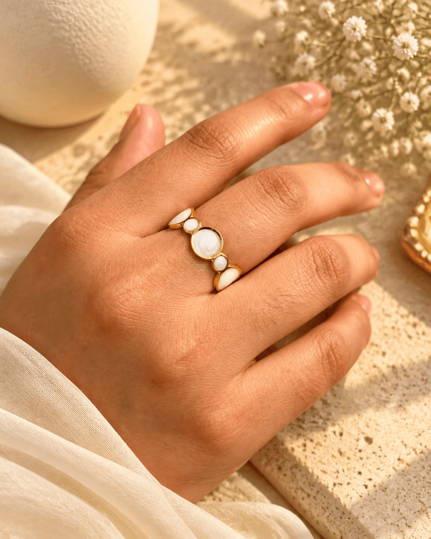 Oval Motif Anti Tarnish Ring for Women – Minimalist Shine