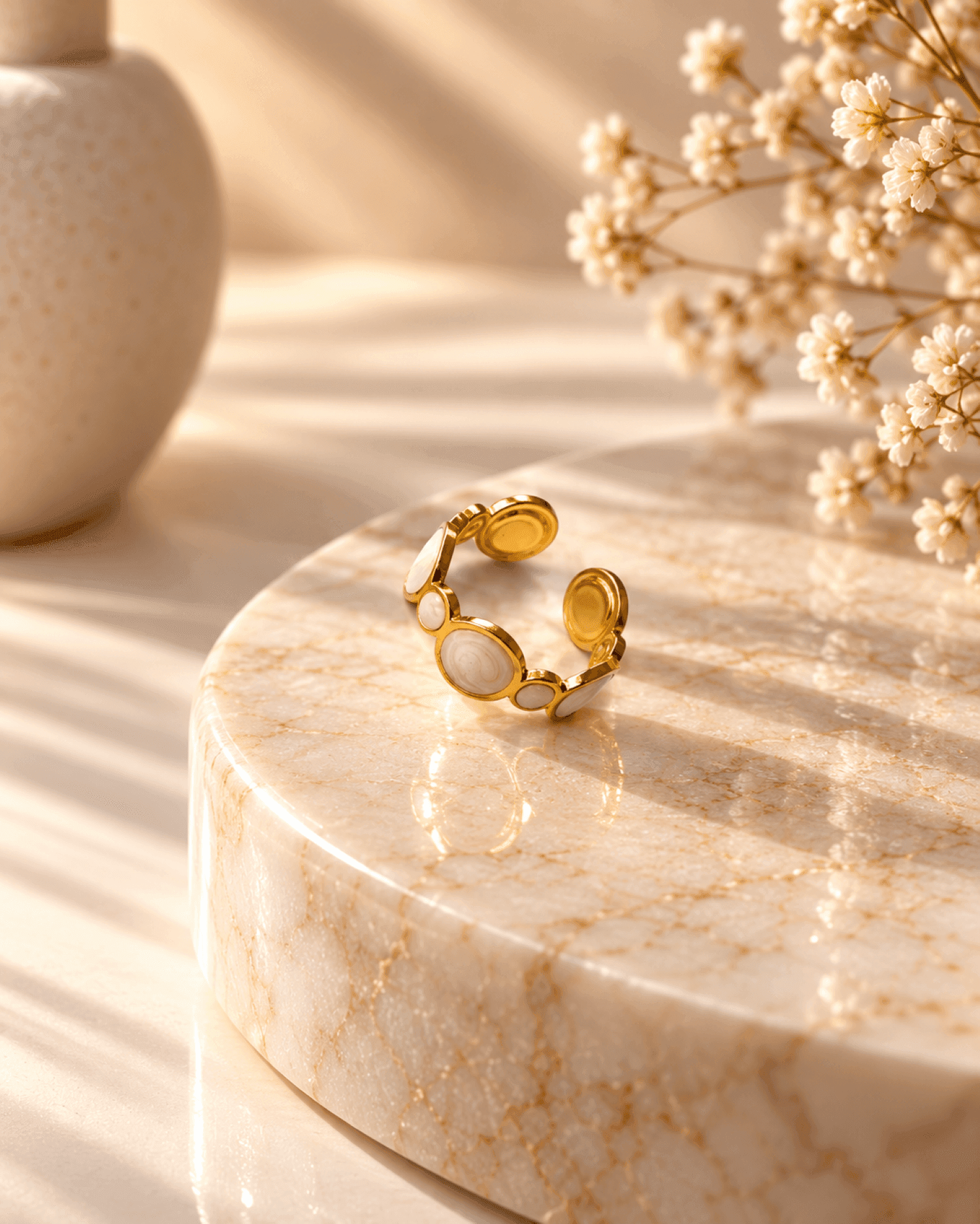Oval Motif Anti Tarnish Ring for Women – Minimalist Shine