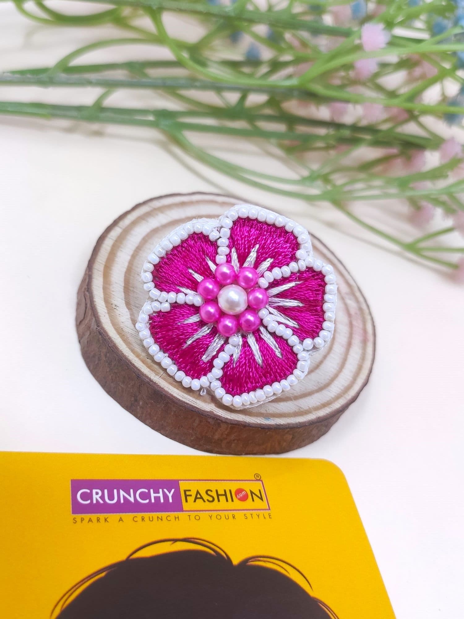 Pink Blooms Handcrafted Silver Floral Ring Fashionable Everyday Wear