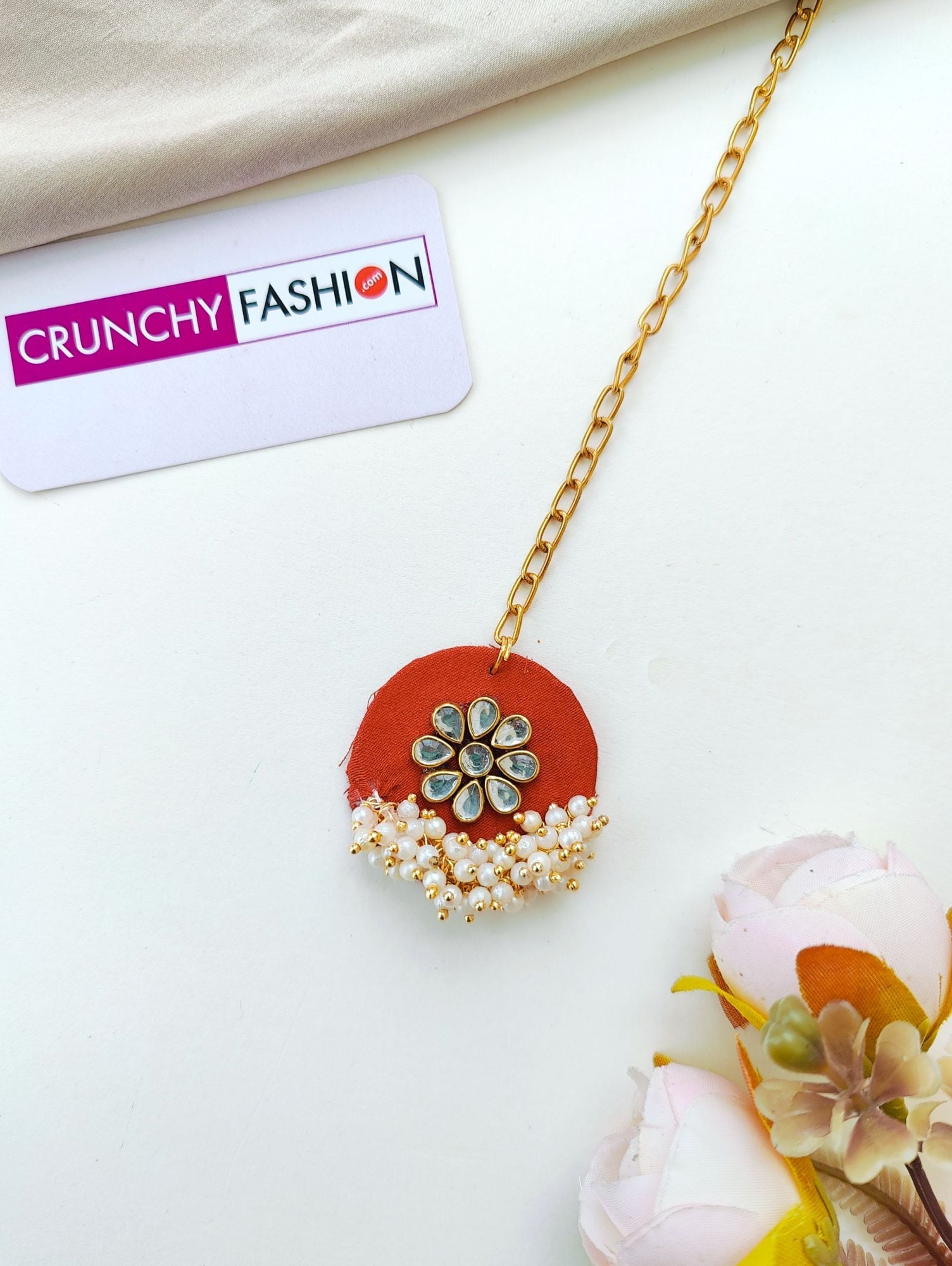 Rusted Orange Floral Haldi Bridal Jewellery Set