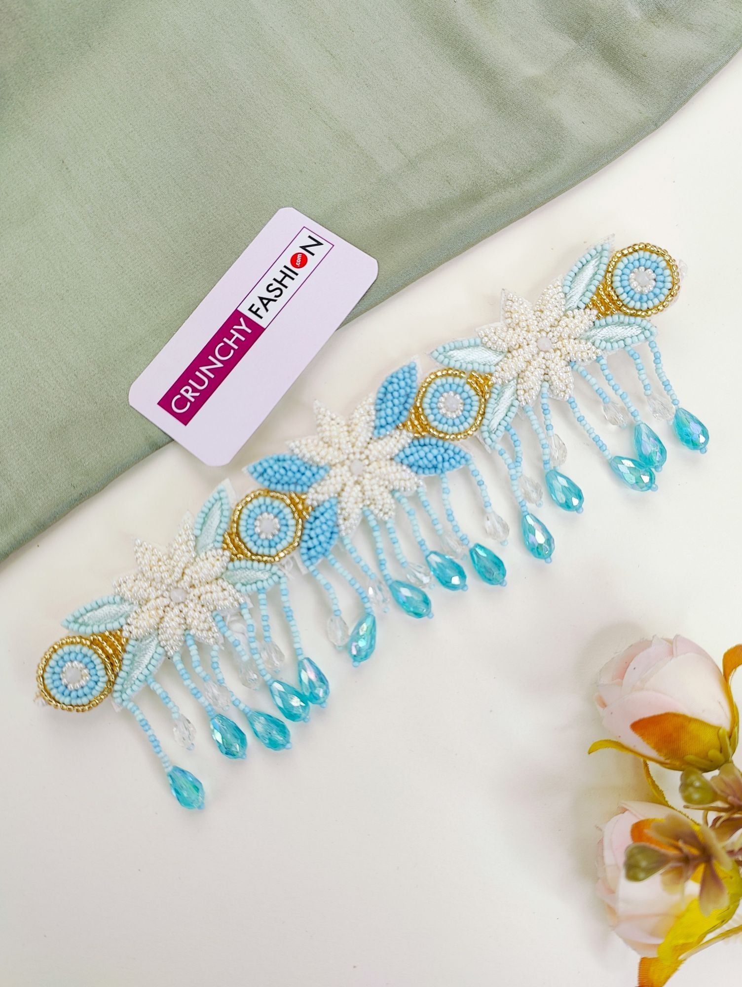 Floral Fantasy: Multicolor Pearl Haldi-Mehndi Bridal Jewelry