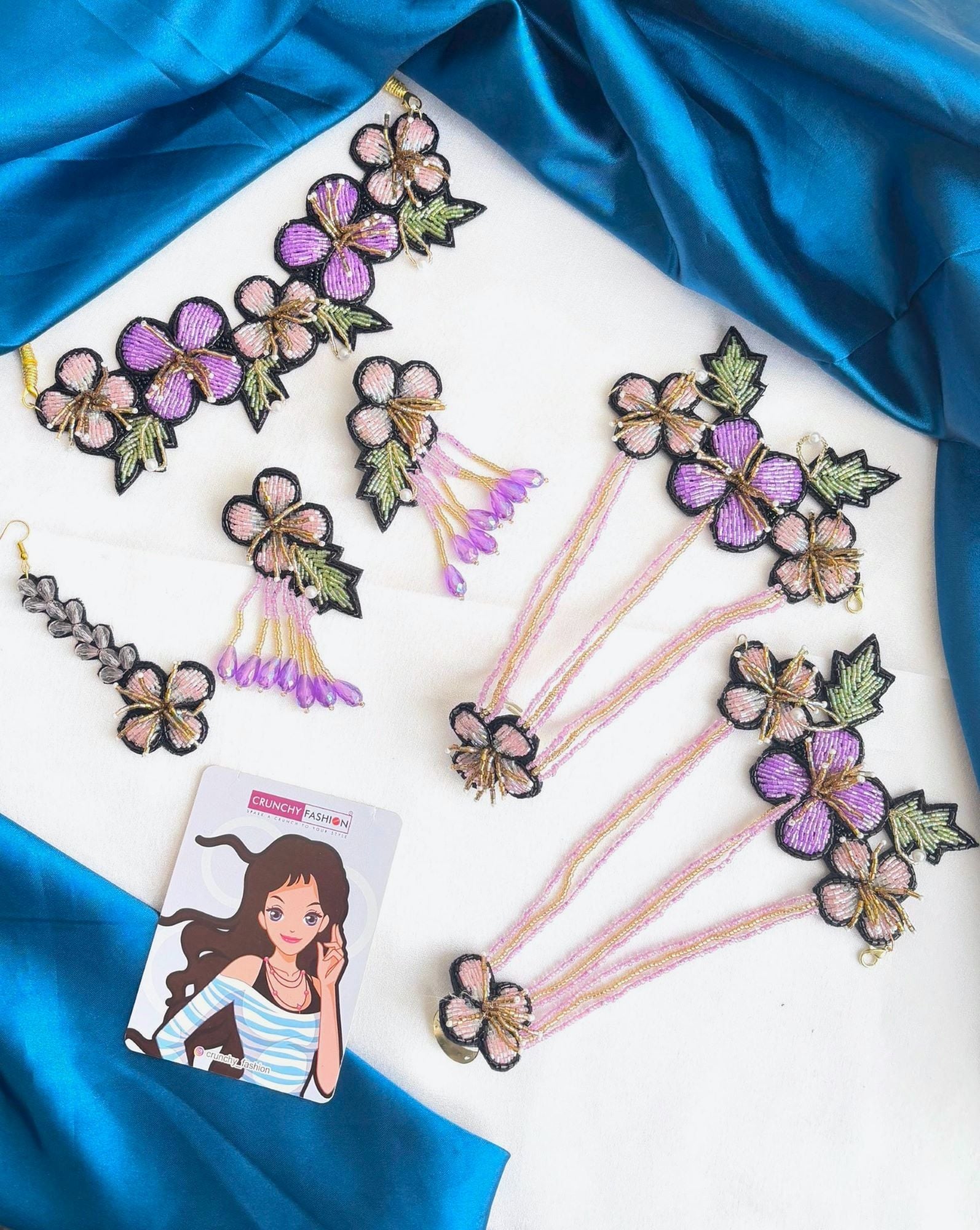 Nature-Inspired Handmade Flower and Beads Jewelry for Haldi