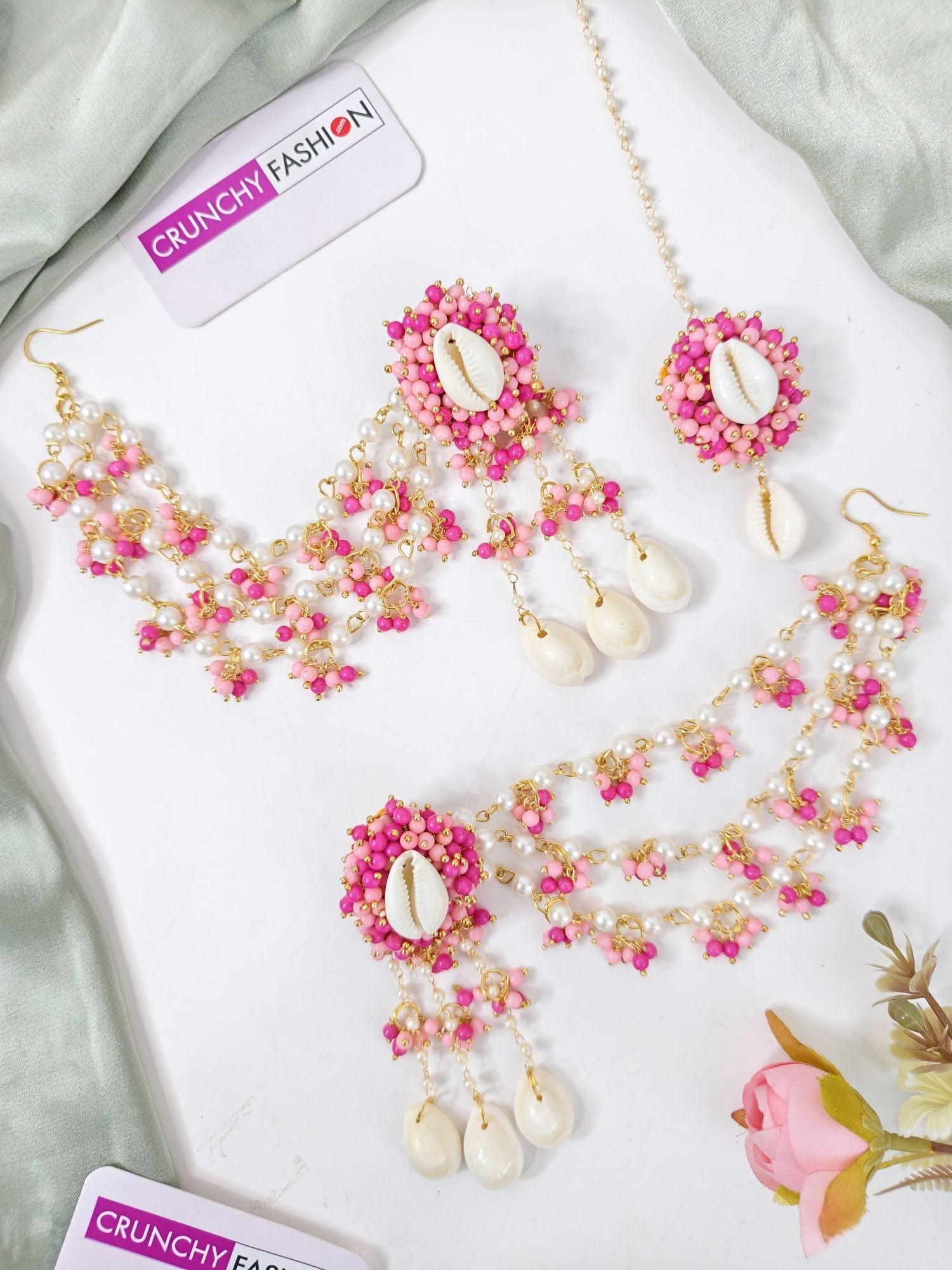 Sea Shell Haldi Jewellery Set for Bride & Mehndi